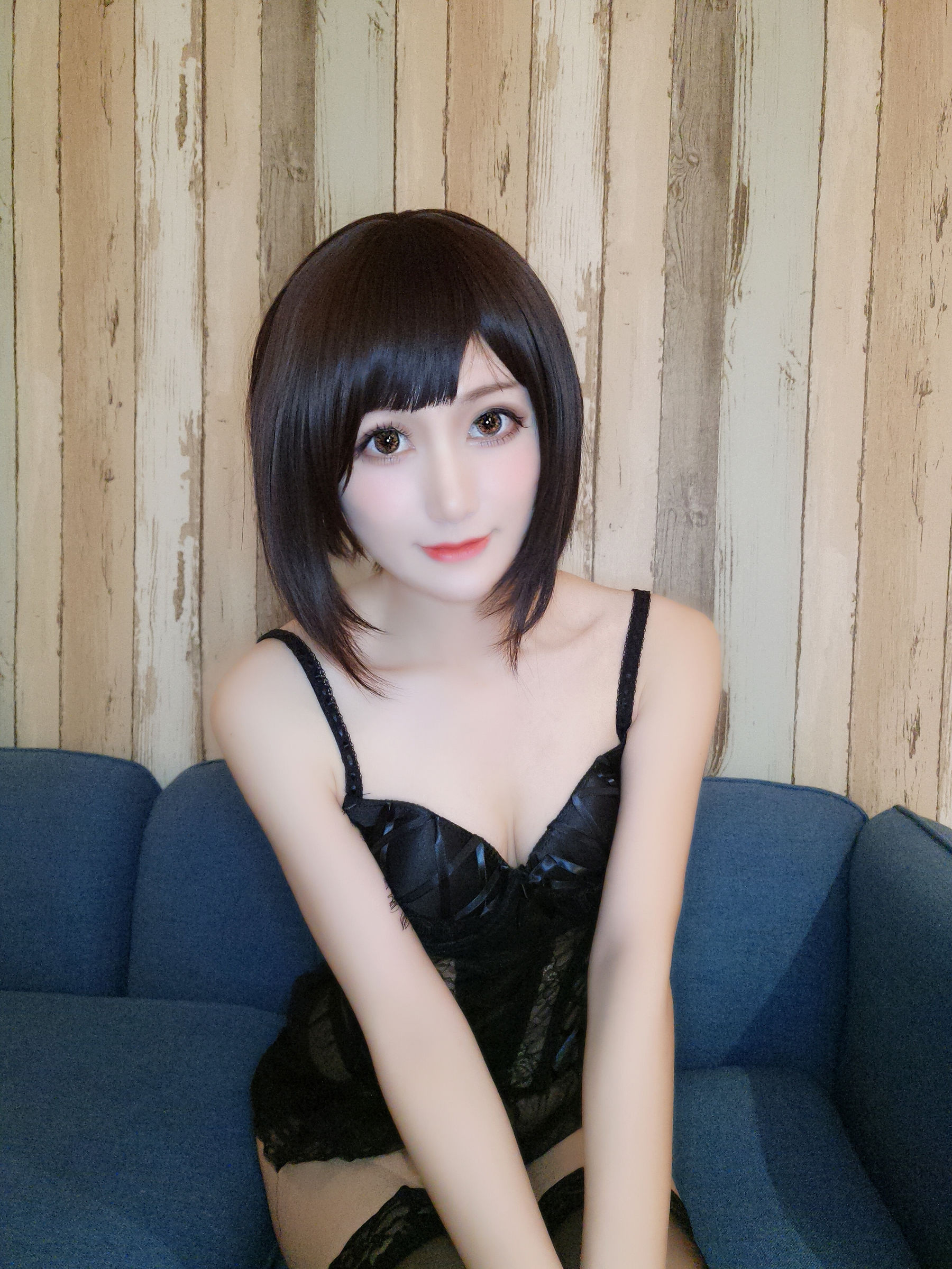 [网红COSER写真] 木之本果 - 黑色情趣内衣第3张