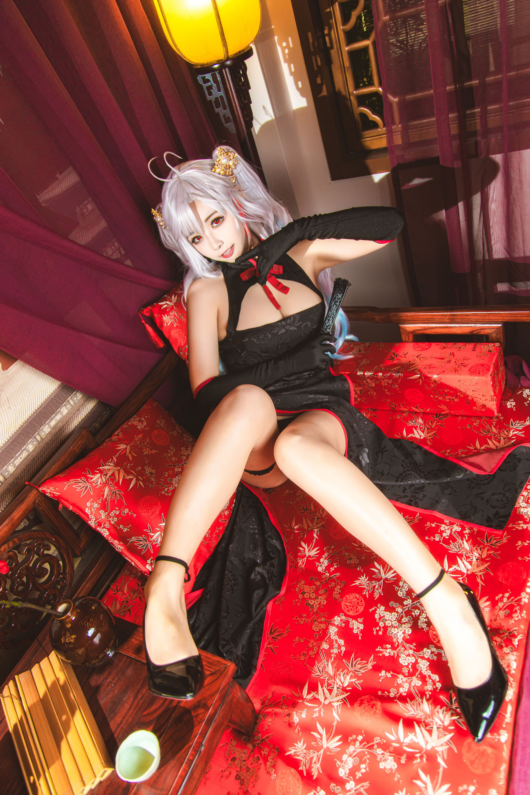 [COS福利] 微博妹子Momoko葵葵 - 欧根之旗袍第5张