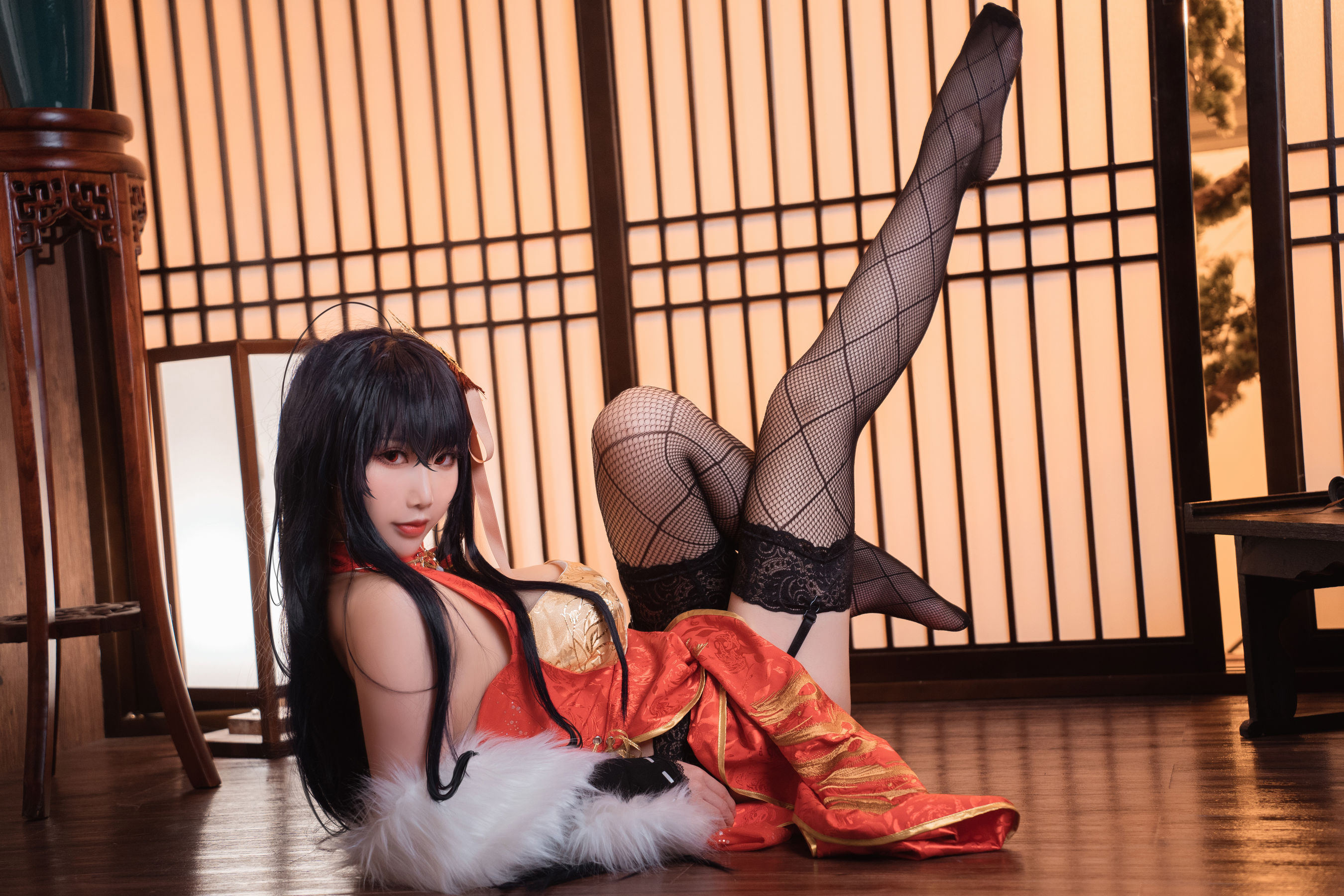 [COS福利] 可爱人气Coser面饼仙儿 - 大凤旗袍第10张