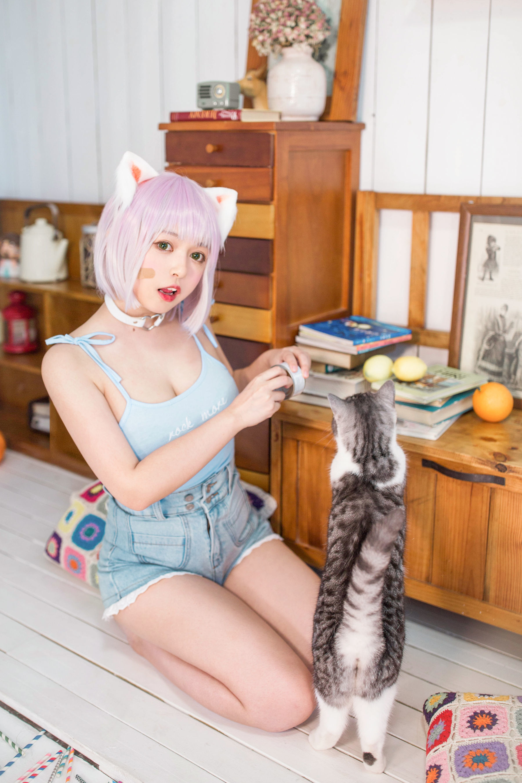 [网红COSER] 大眼萌妹黑猫猫OvO - 养猫小课堂第4张