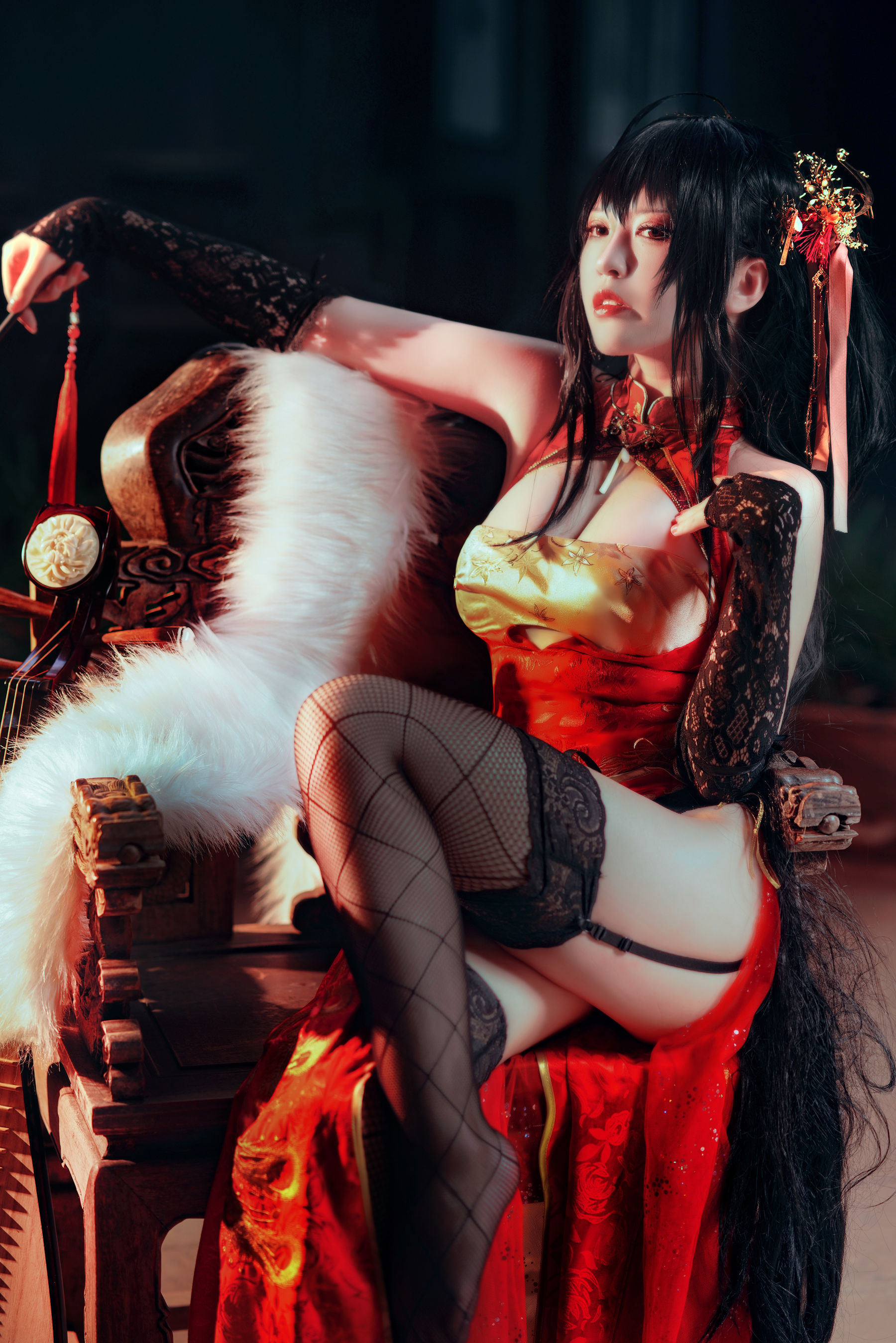 [网红COSER写真] 半半子 - 大凤旗袍第10张