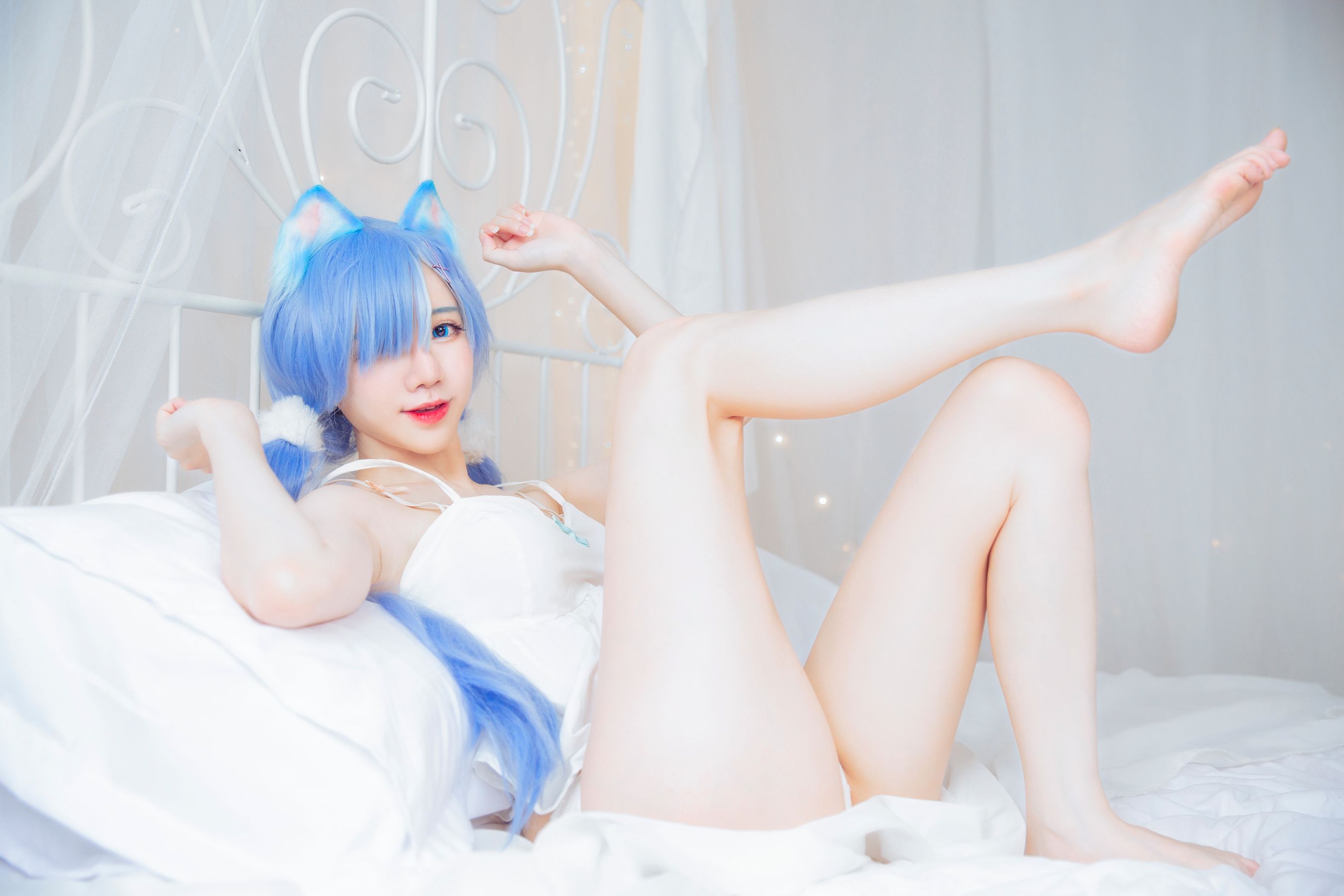 [网红COS] Sally Dorasnow - Rem White Kitty第7张