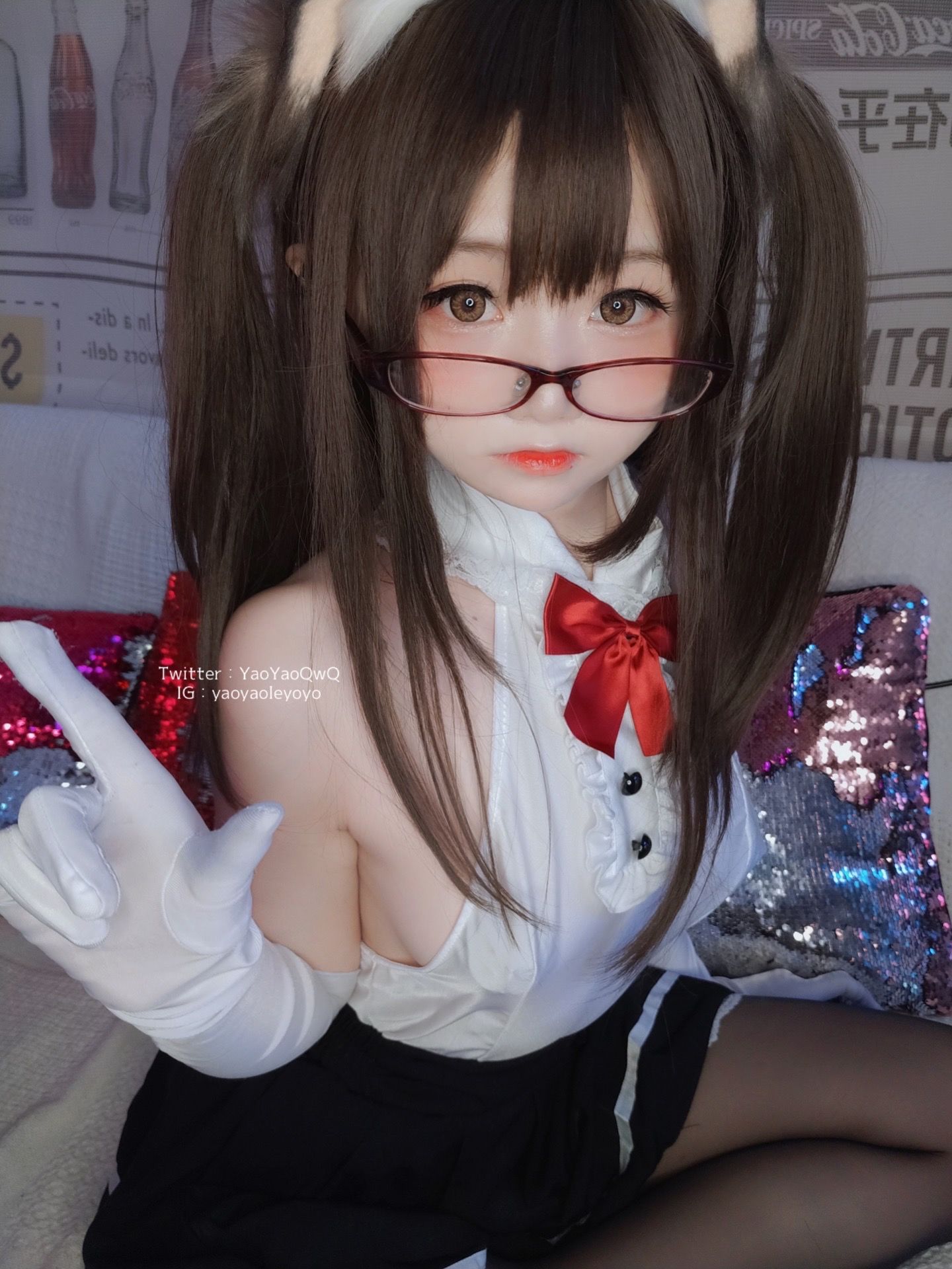 [网红COS] 萌妹子Coser摇摇乐yoyo - 黑色紧身衣第4张