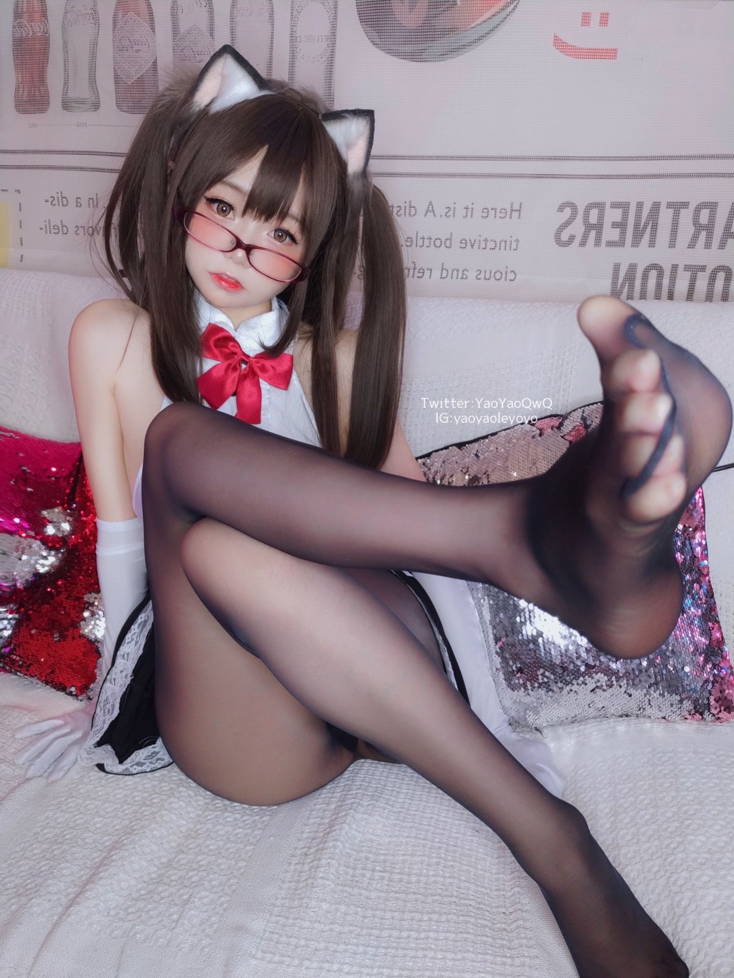 [网红COS] 萌妹子Coser摇摇乐yoyo - 黑色紧身衣第33张