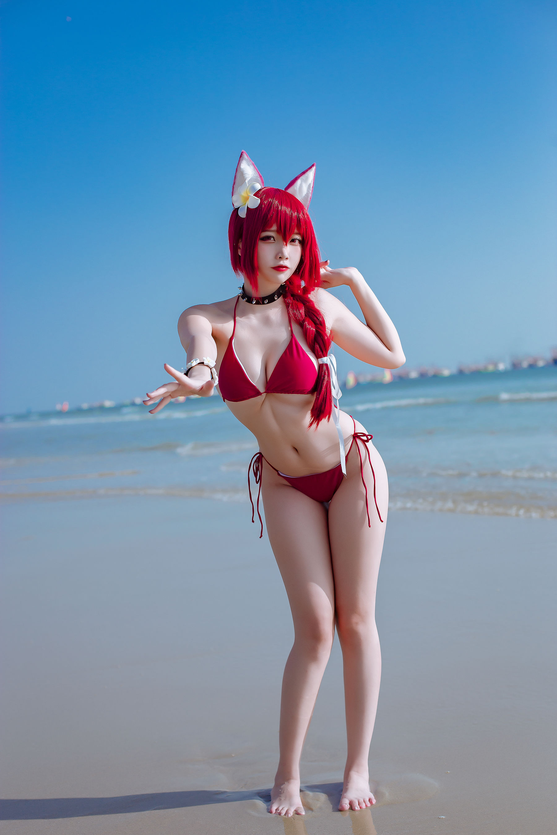 [福利COS] 人气Coser二佐Nisa - 碧蓝 千代田泳装第1张