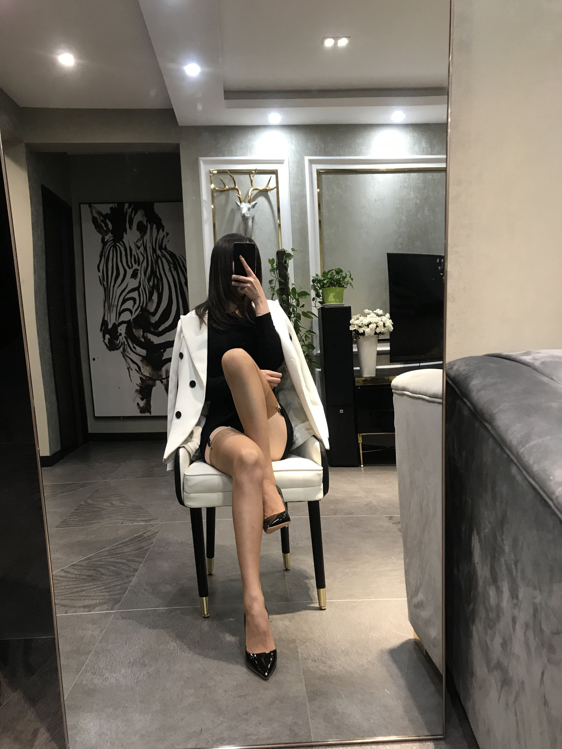 [福利COS] 丝足博主麋鹿_Monroe 2020.04.09 桃肉吊袜第7张