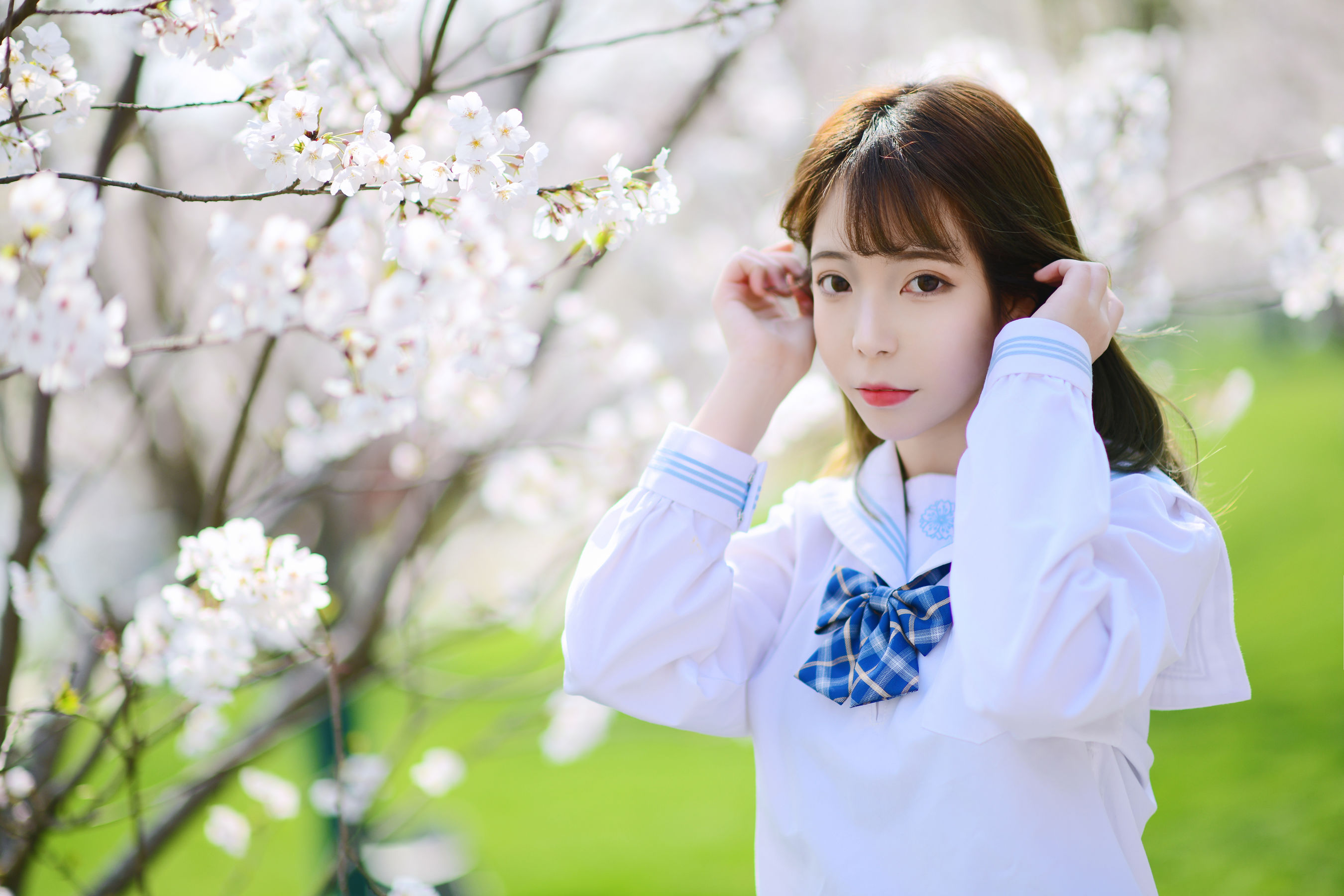 [福利COS] 可爱妹子Fushii_海堂 - 樱花树下第2张