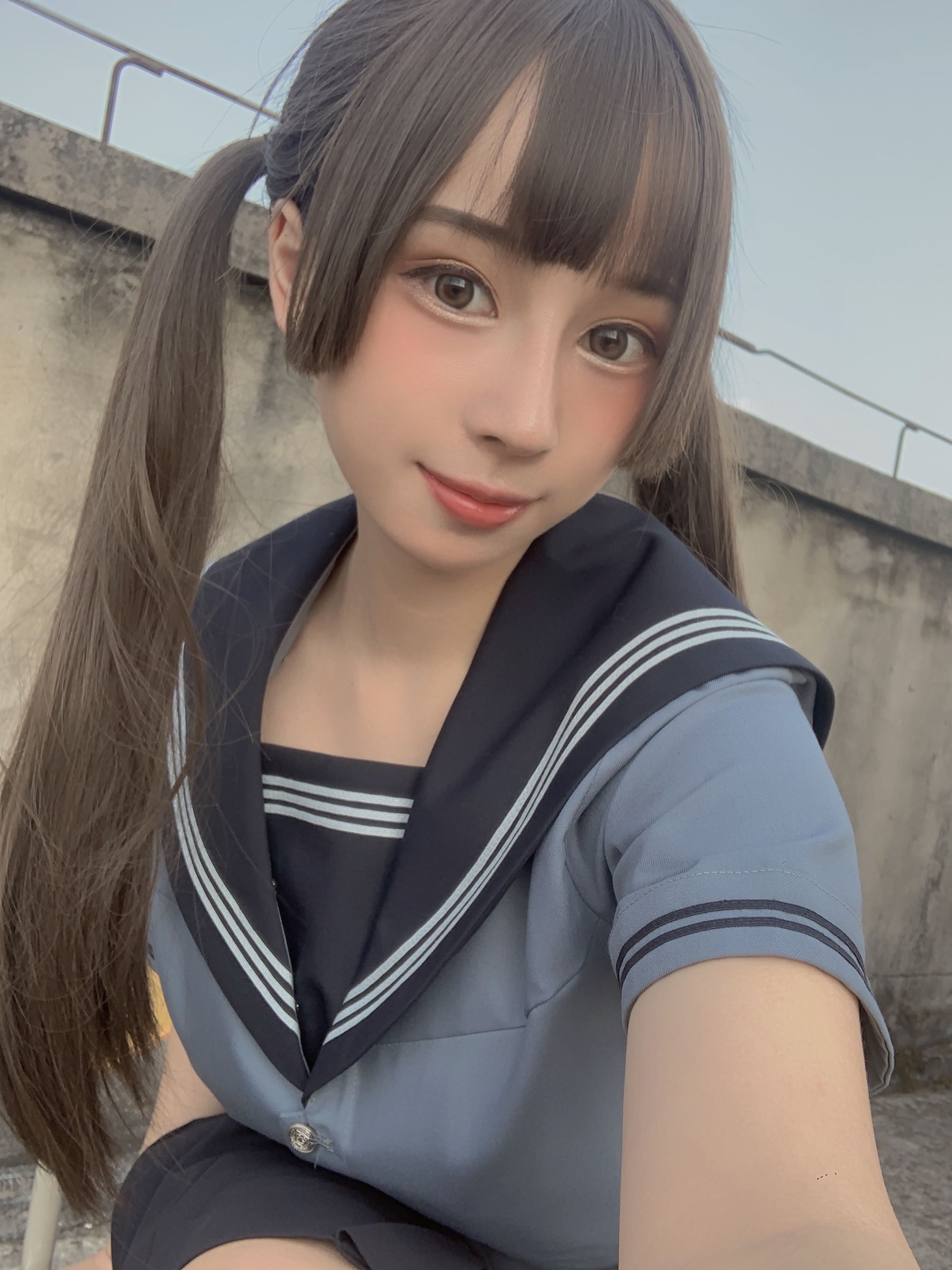 [福利COS] 胡桃猫Kurumineko - 天台的爱之告白第39张