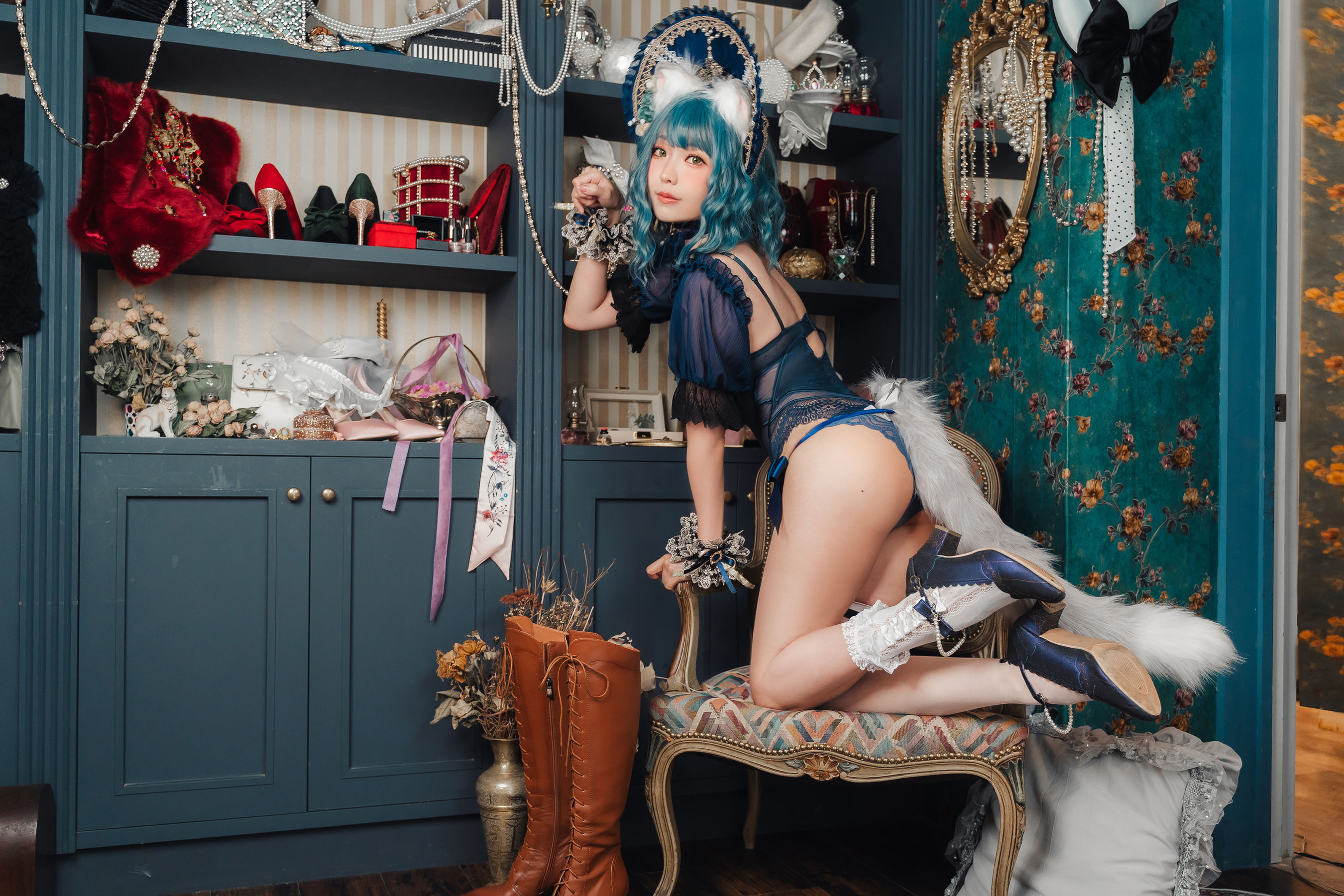 [福利COS] Ely_eee(ElyEE子) - Scottish Fold Cat Doll 摺耳貓少女人形第5张