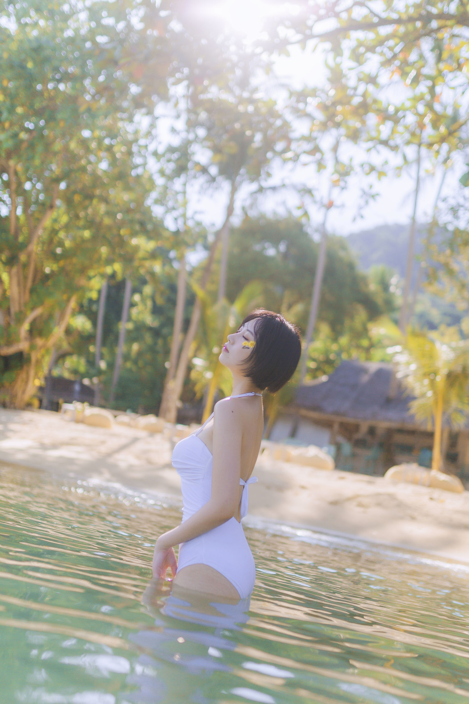 [福利COS] 次元少女念雪ww - 白色泳衣第11张