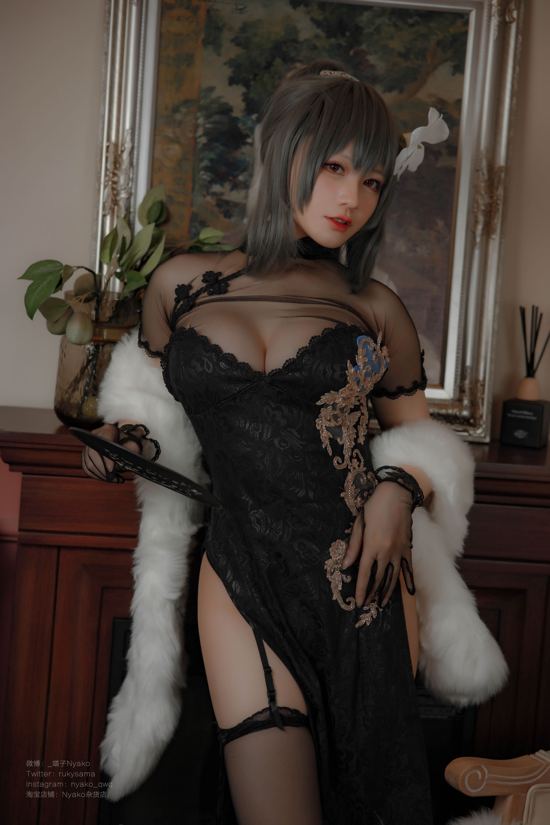 [福利COS] 萌妹子Nyako喵子 - 路易九世旗袍第6张