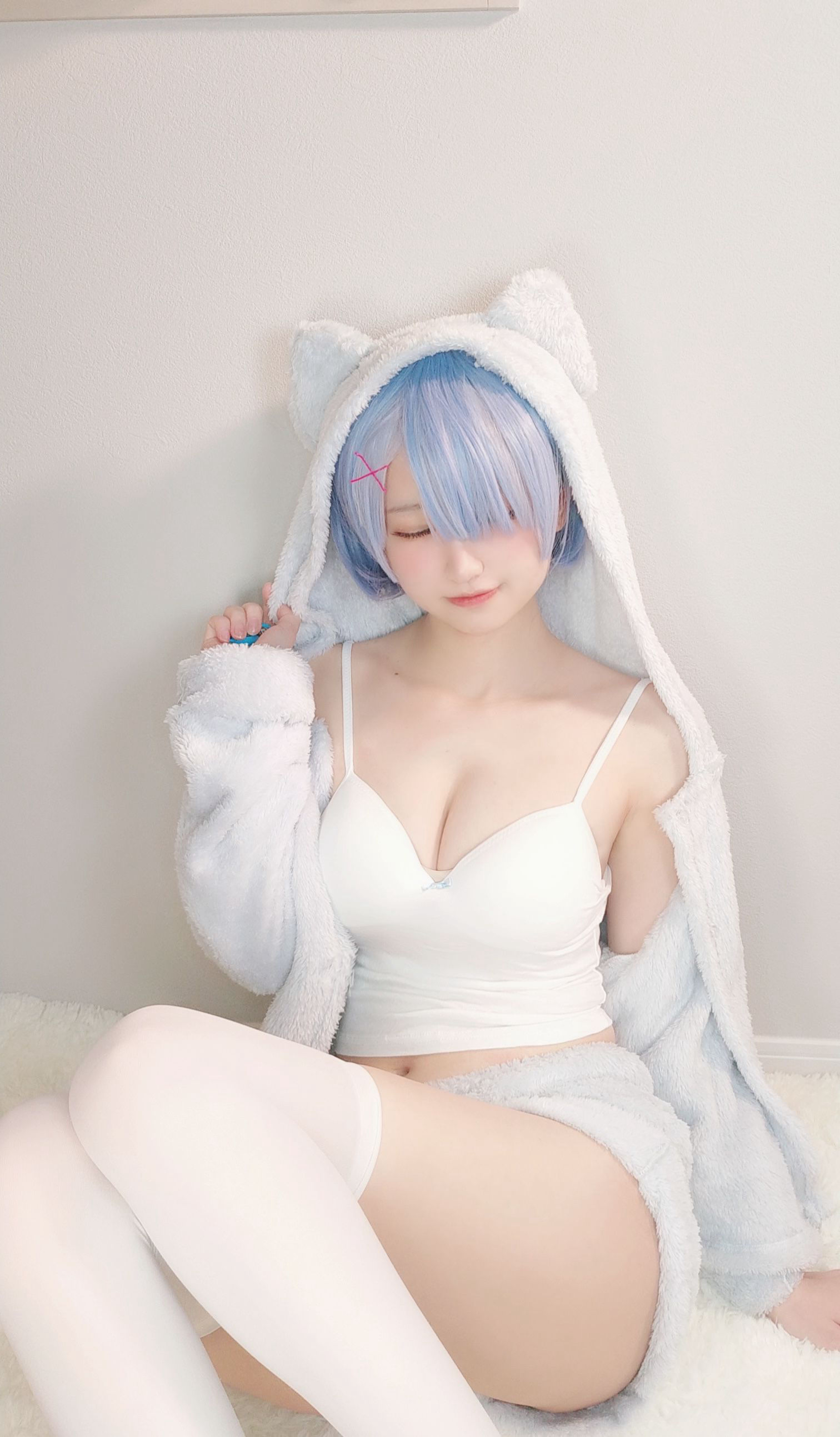 [福利COS] 千阳(ちよ) - 雷姆睡衣第4张