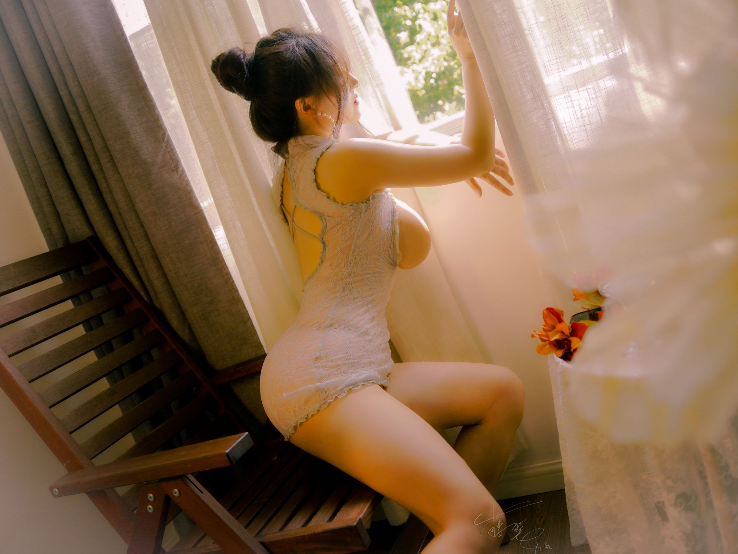 [福利COS] 网络红人樱晚gigi - 拂动了谁的窗纱第4张