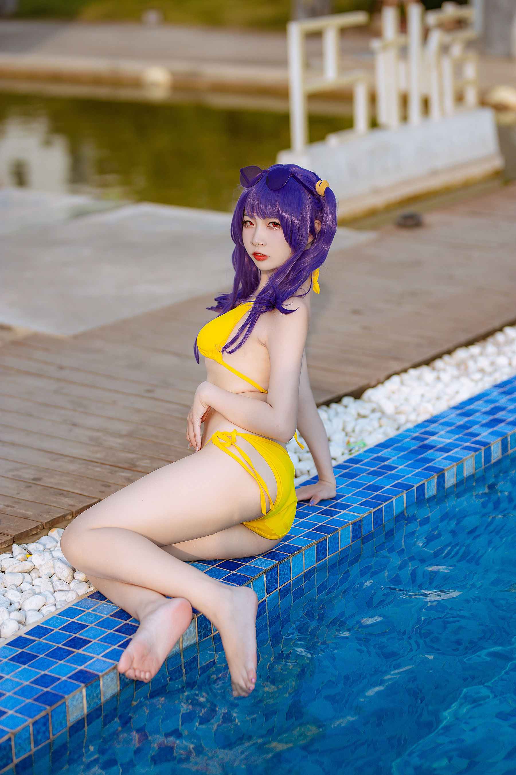 [福利COS] 人气Coser二佐Nisa - 碧蓝 波拉泳装第6张