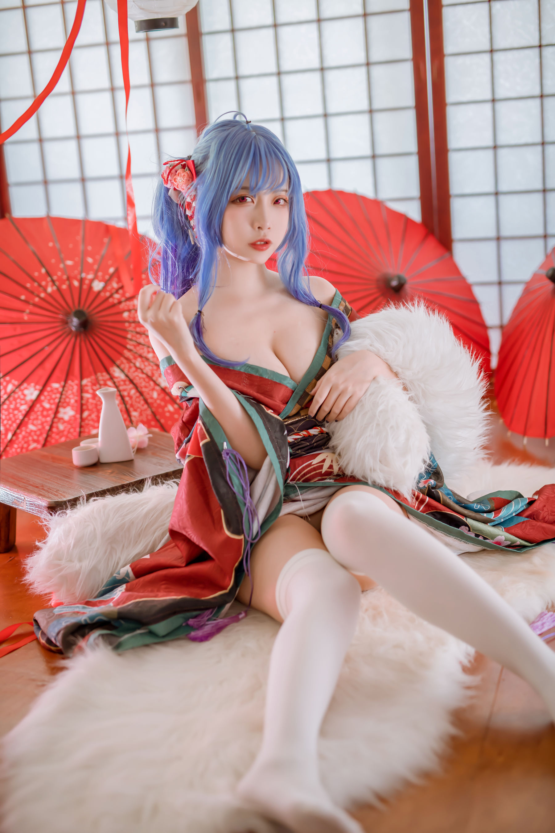 [福利COS] 人气Coser二佐Nisa - 碧蓝 圣路易斯和服第7张