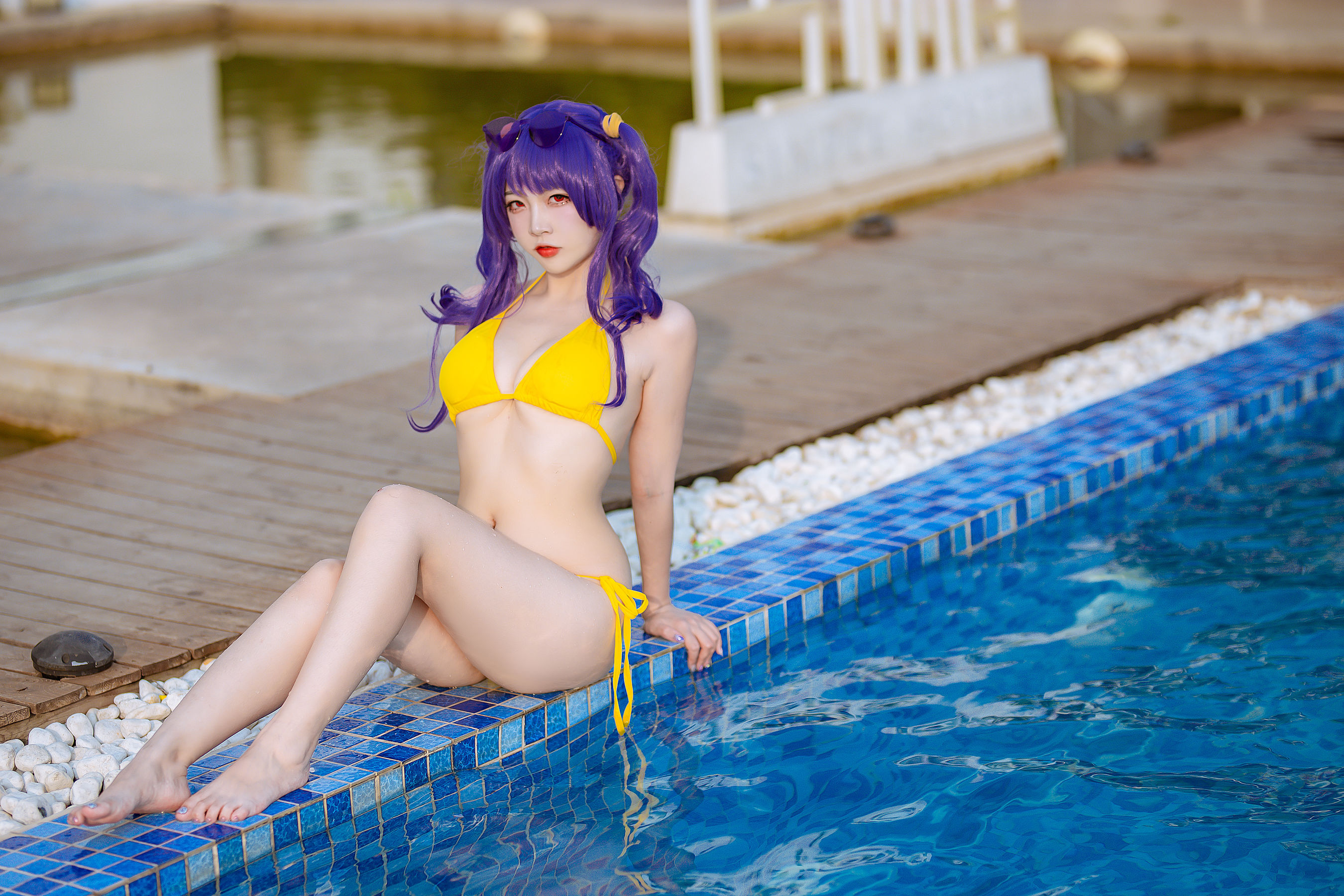 [福利COS] 人气Coser二佐Nisa - 碧蓝 波拉泳装第6张