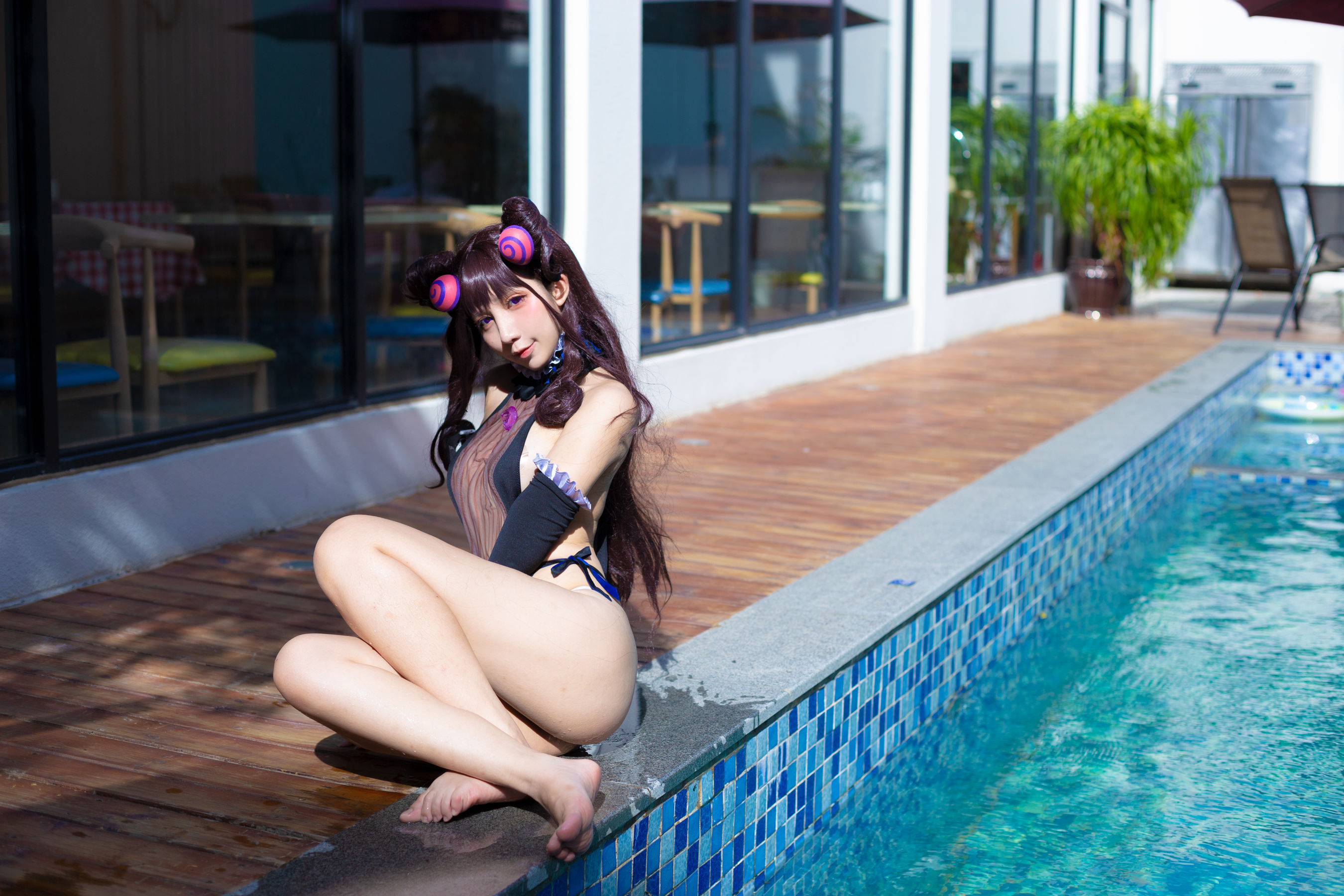 [福利COS] 动漫博主九曲Jean - 紫式部泳装第5张