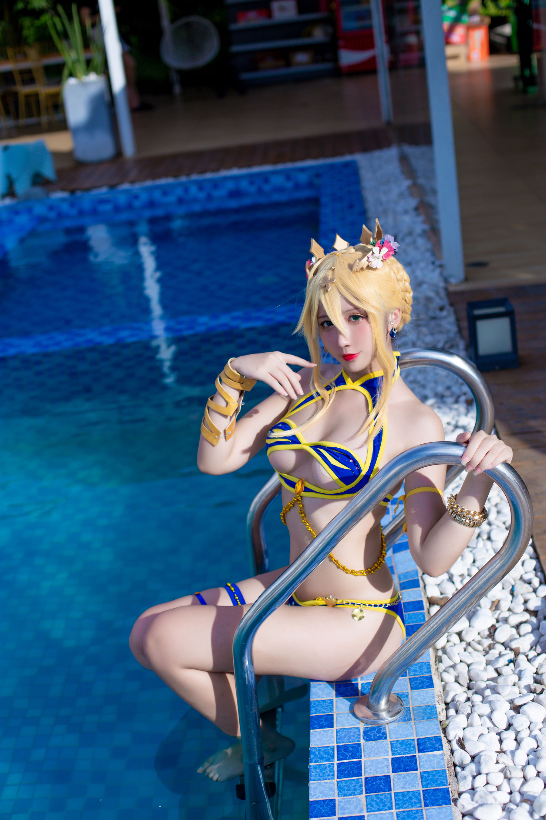 [福利COS] 动漫博主九曲Jean - 白枪呆同人泳装第6张