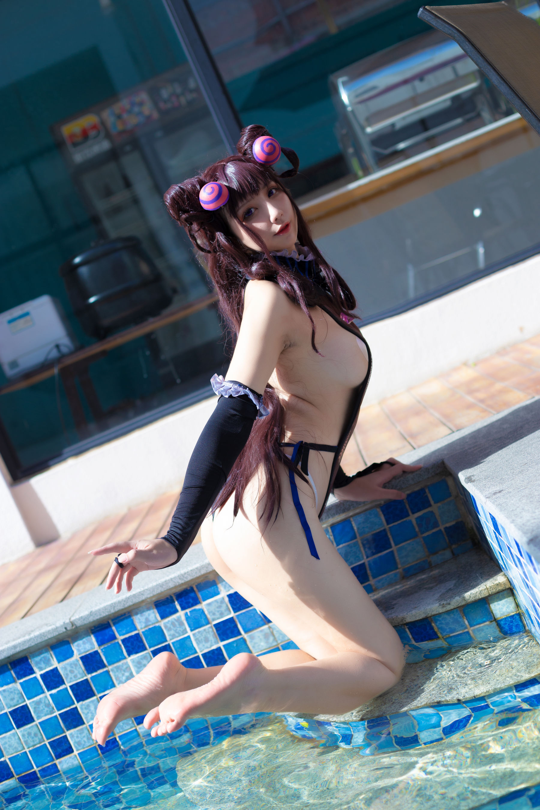 [福利COS] 动漫博主九曲Jean - 紫式部泳装第3张