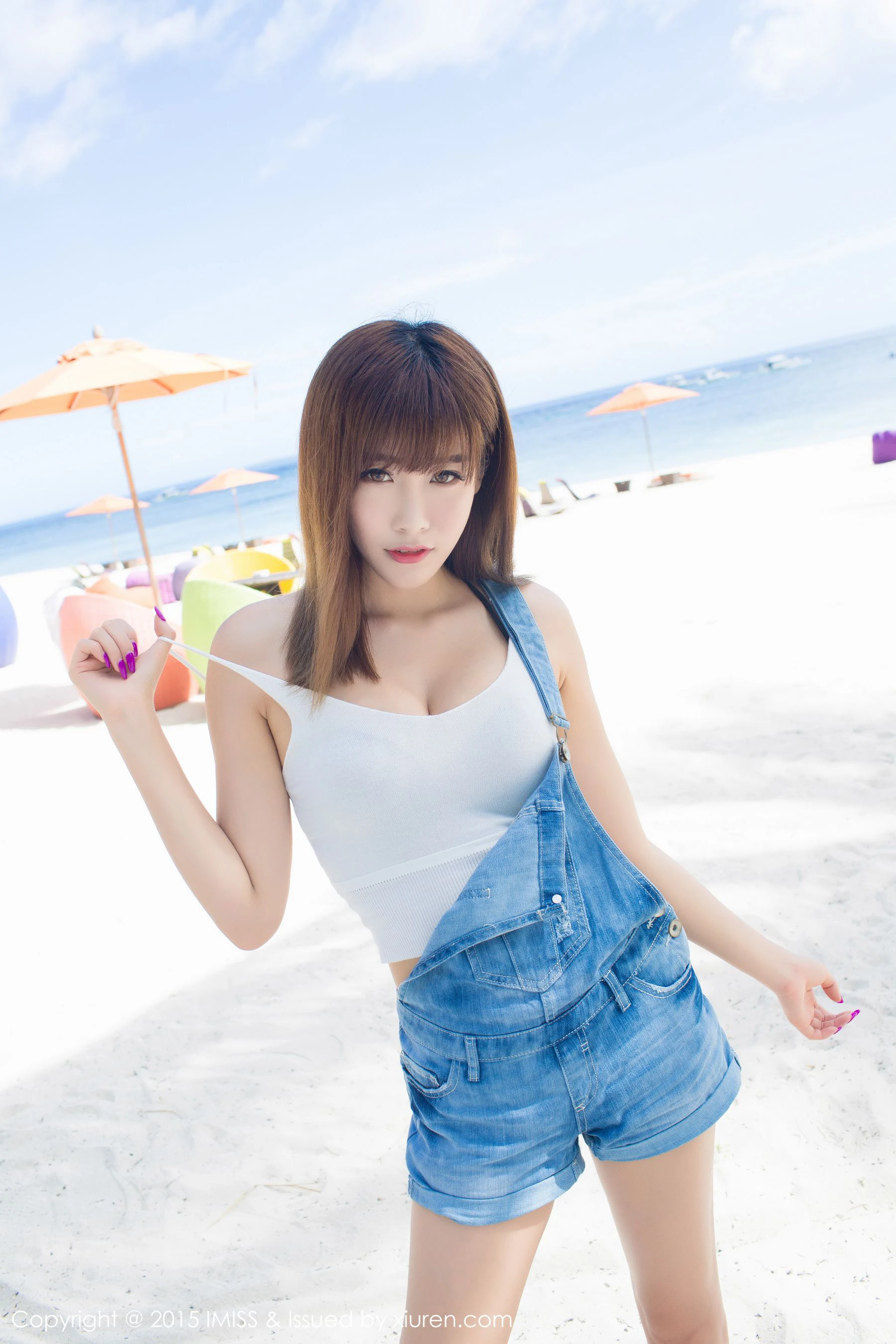 程小烦不烦《清新牛仔热裤+比基尼》 爱蜜社IMiss Vol.055第4张