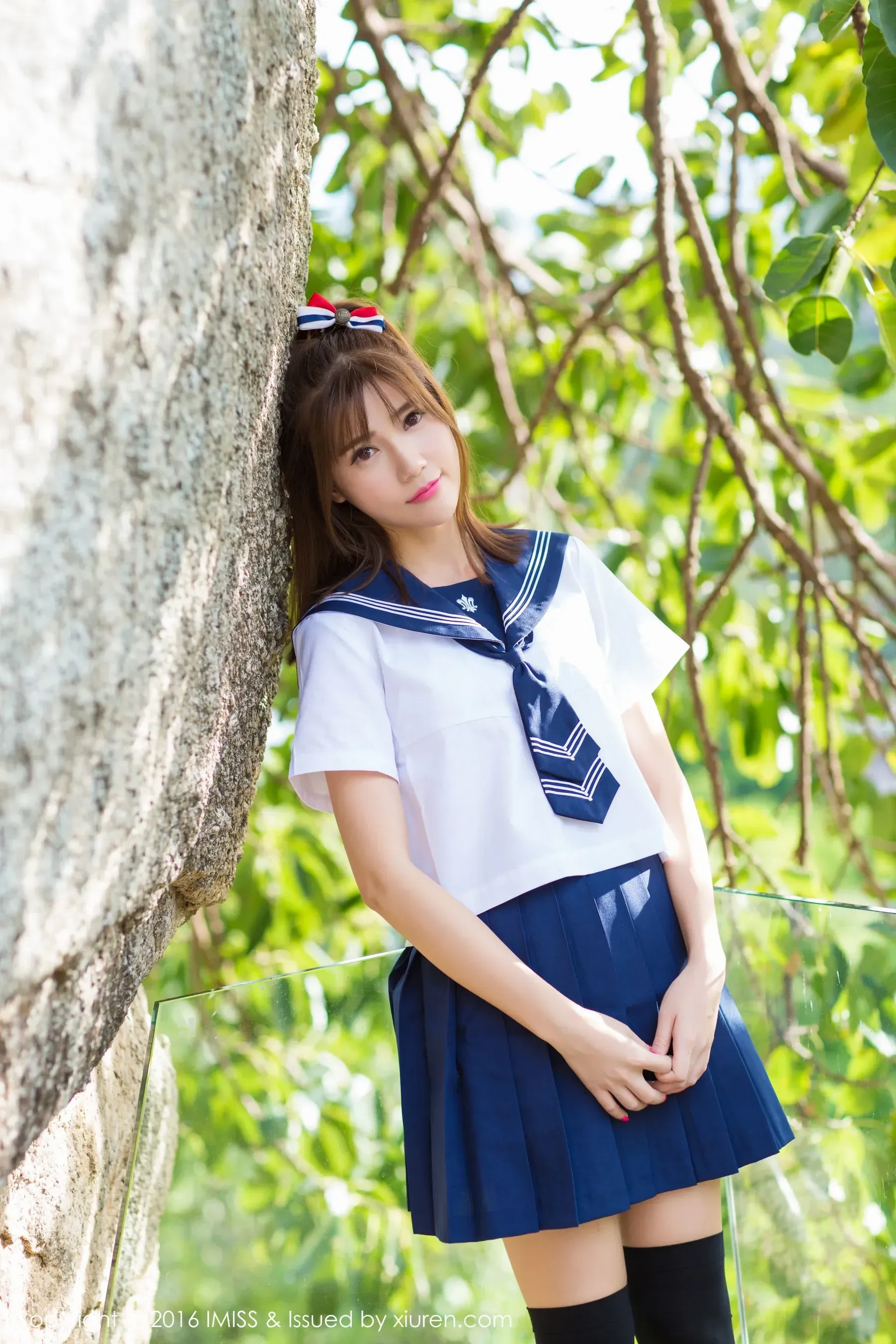  Sandy陈天扬《清纯校服系列+性感比基尼》 爱蜜社IMiss Vol.134第3张