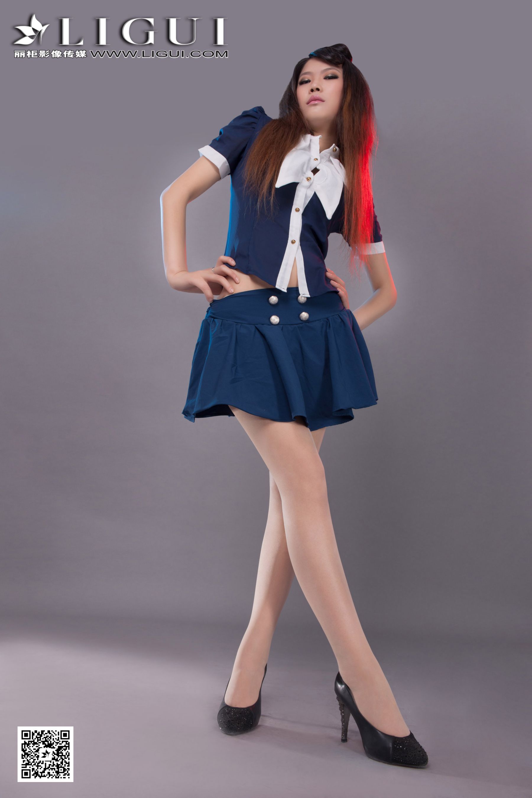 [丽柜LiGui] Model 怡萱《迷你裙丝足高跟》上下全集第15张