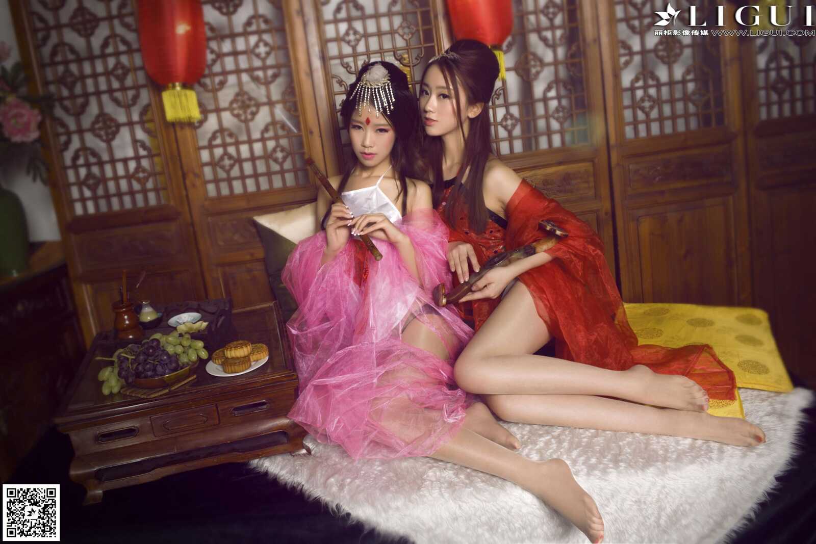 Model 语寒、然然《薄纱肚兜古典美人》 [丽柜Li第14张