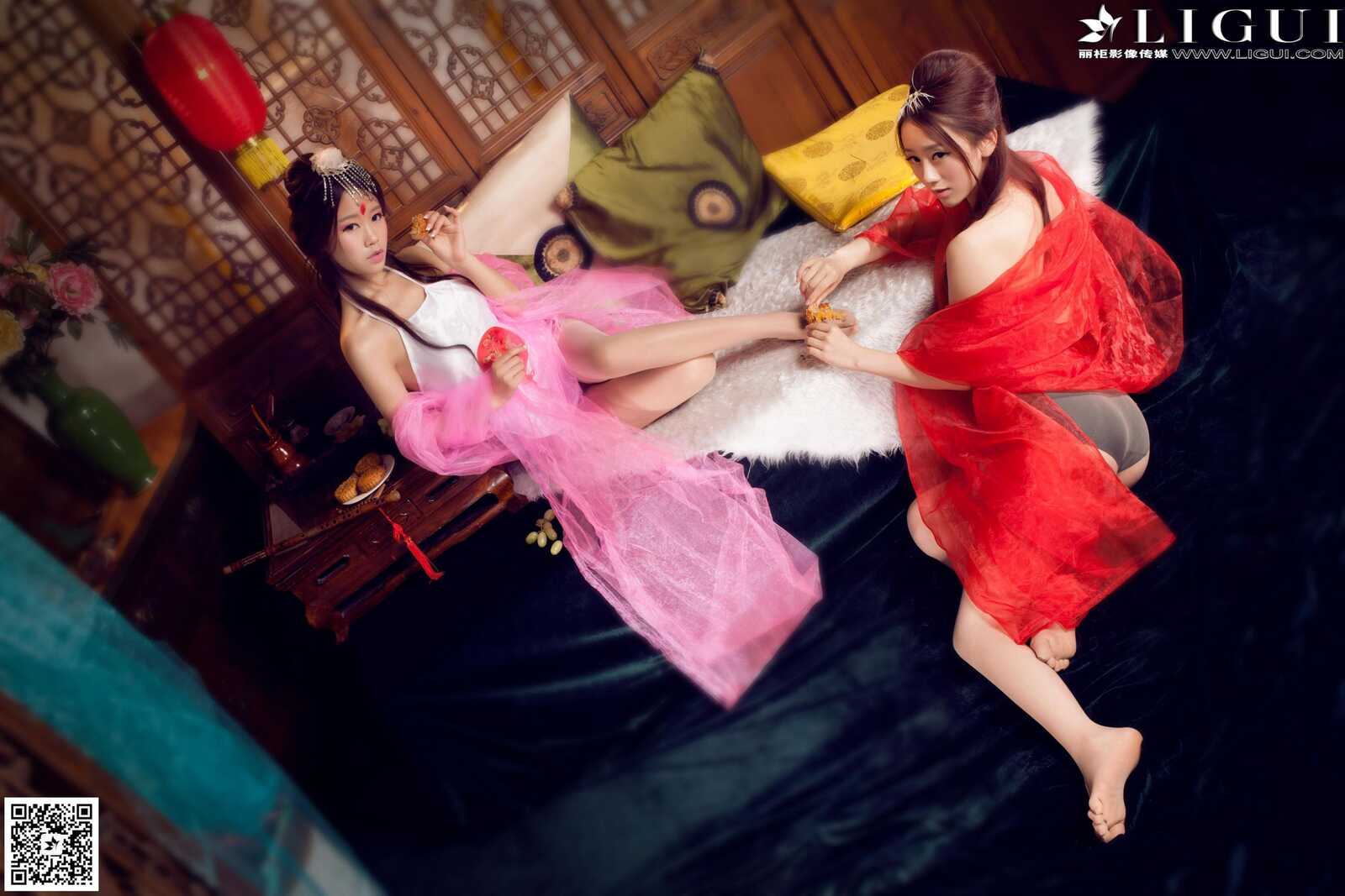 Model 语寒、然然《薄纱肚兜古典美人》 [丽柜Li第4张