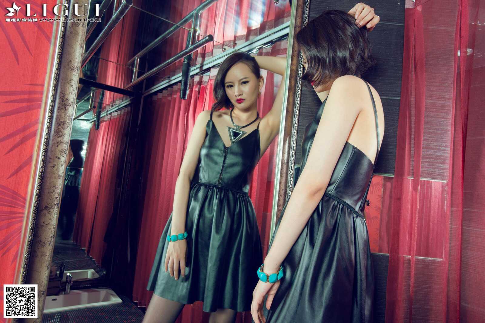 Model AMY《吊带裙黑丝高跟女郎》 [丽柜LiGui] 美腿第15张