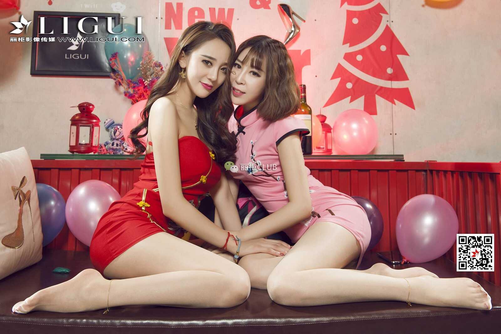 足模桃子&amp;amp;Vicky《新春丝足》 [丽柜Ligui] 写真集第7张