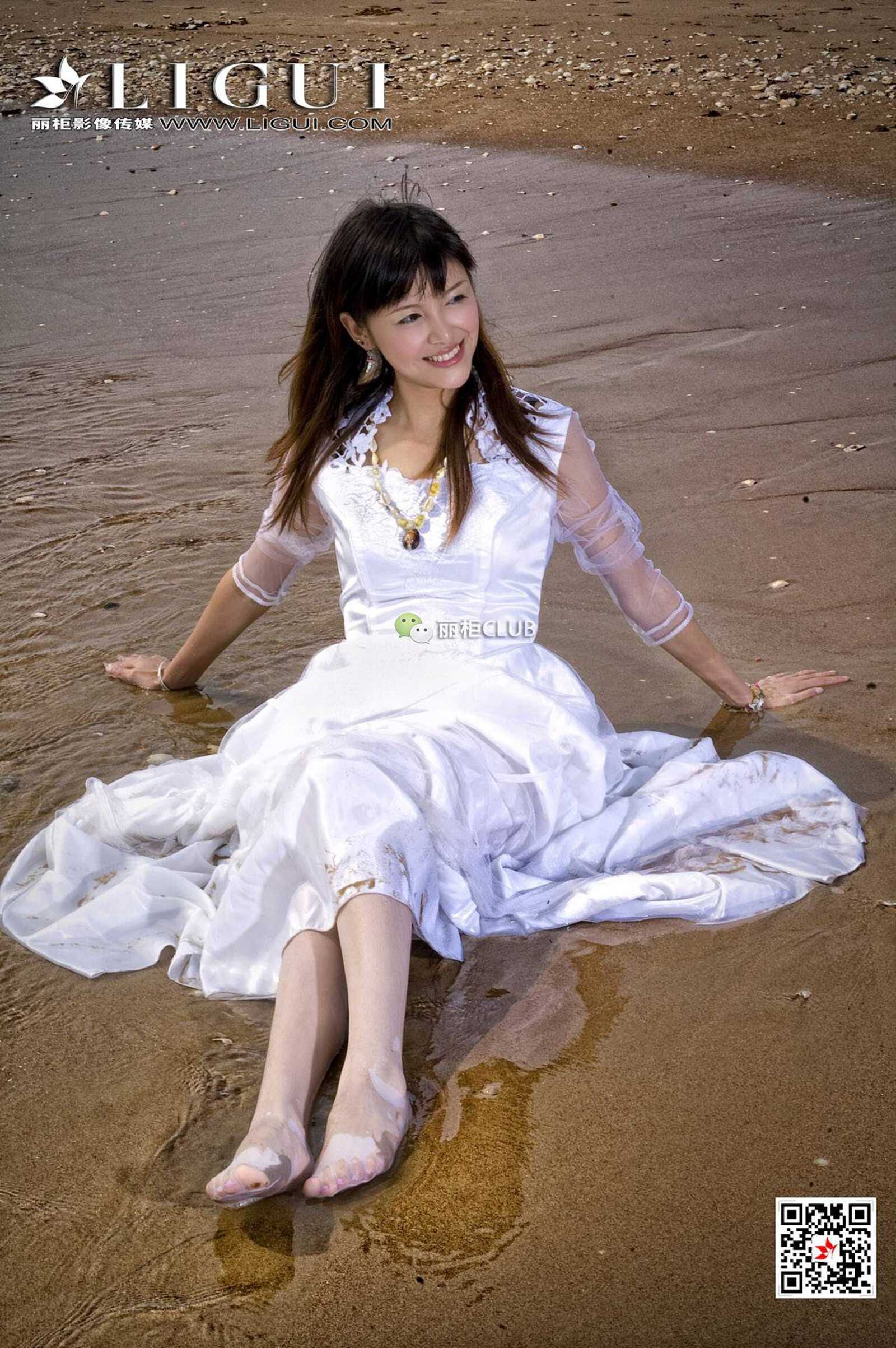 菲儿《沙滩婚纱》 [丽柜LIGUI] 网络丽人 写真集第2张