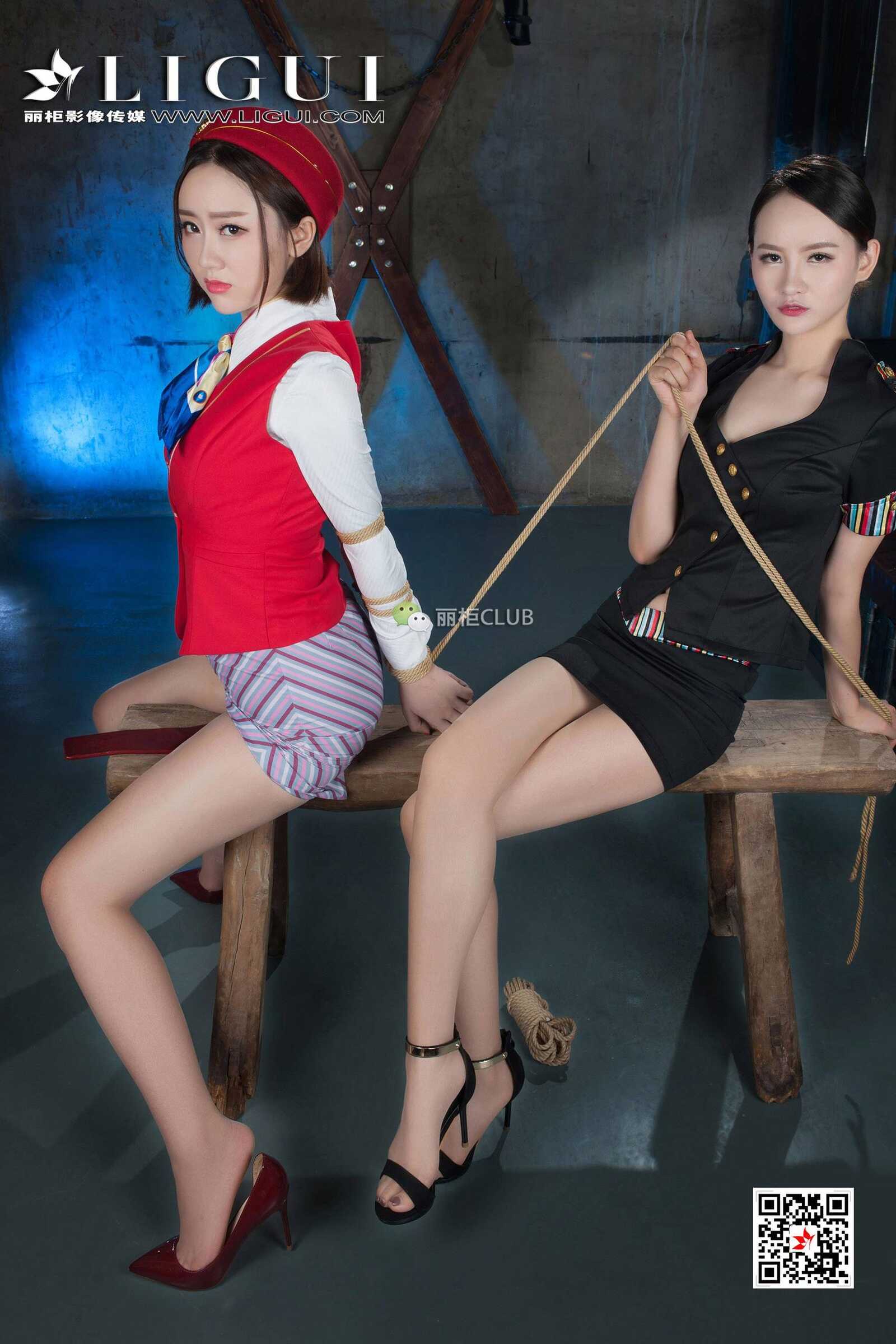 腿模Amy&腿模然然《空姐丝袜美束》 [丽柜LIG第10张