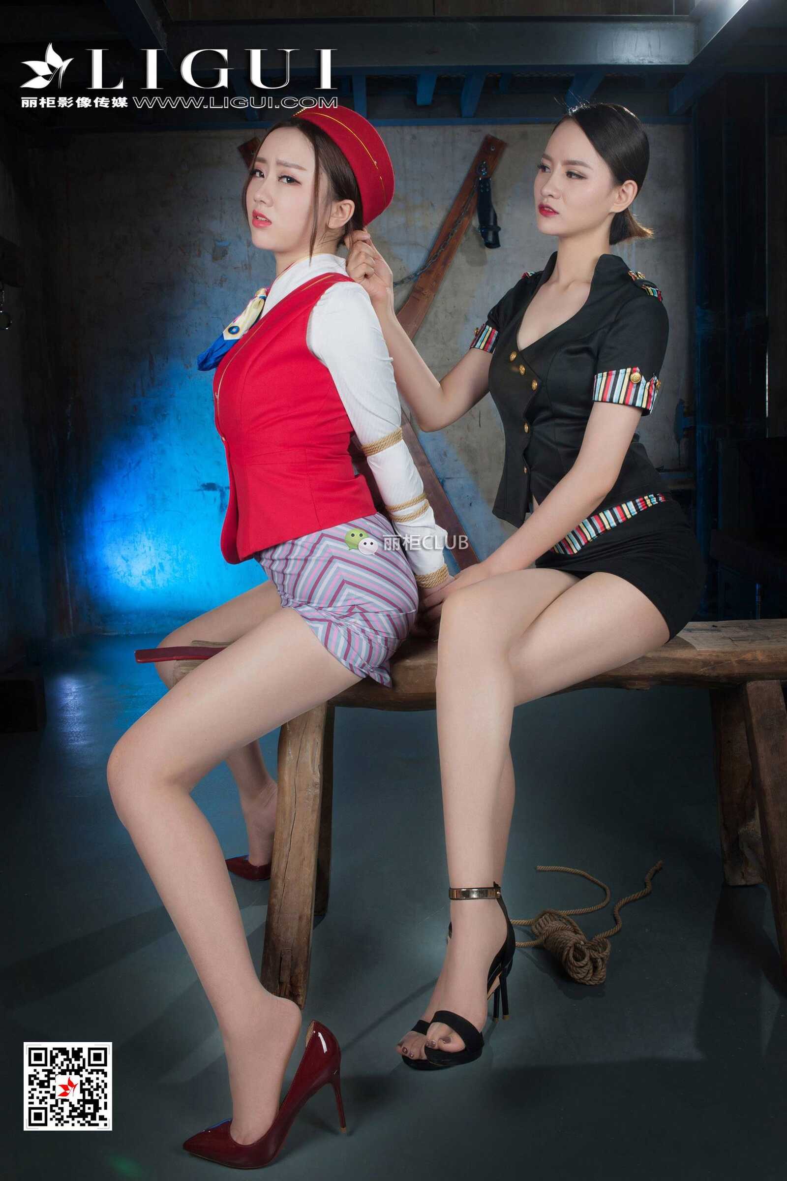 腿模Amy&腿模然然《空姐丝袜美束》 [丽柜LIG第10张