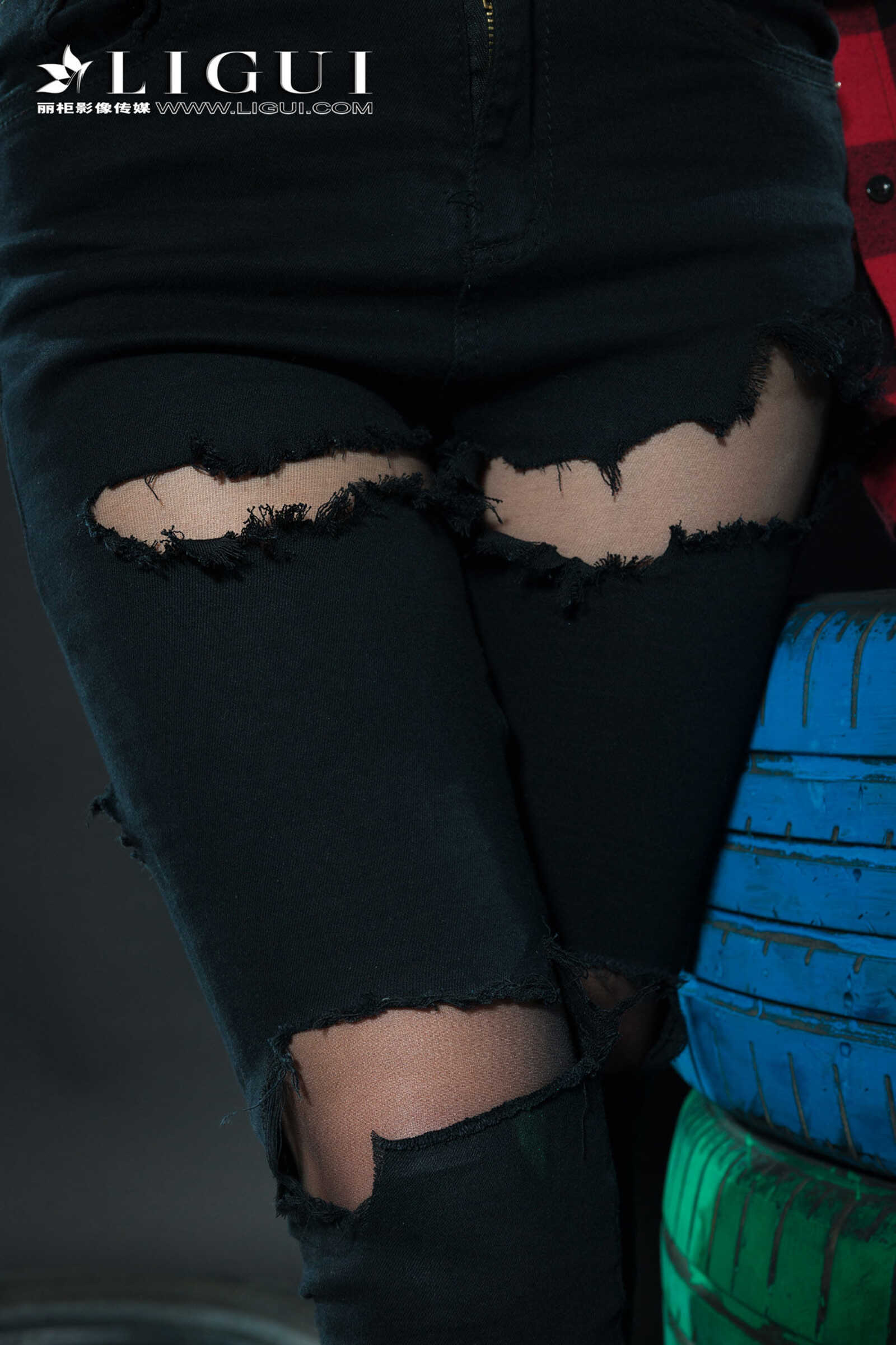 赵维拉《牛仔黑丝女郎》 [丽柜Ligui] 网络丽人 写第15张