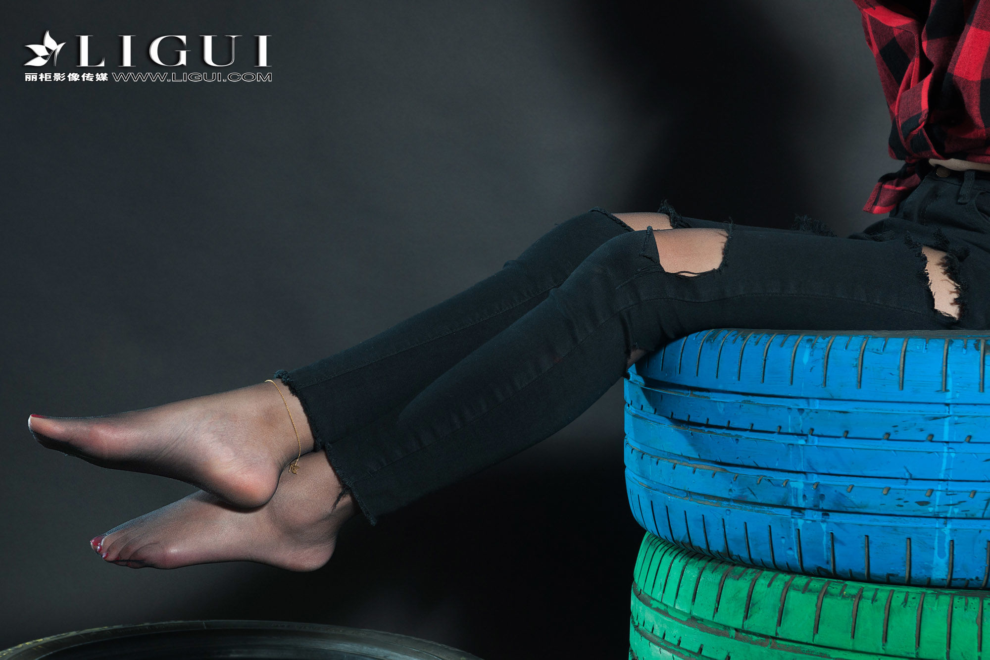 赵维拉《牛仔黑丝女郎》 [丽柜Ligui] 网络丽人 写第12张