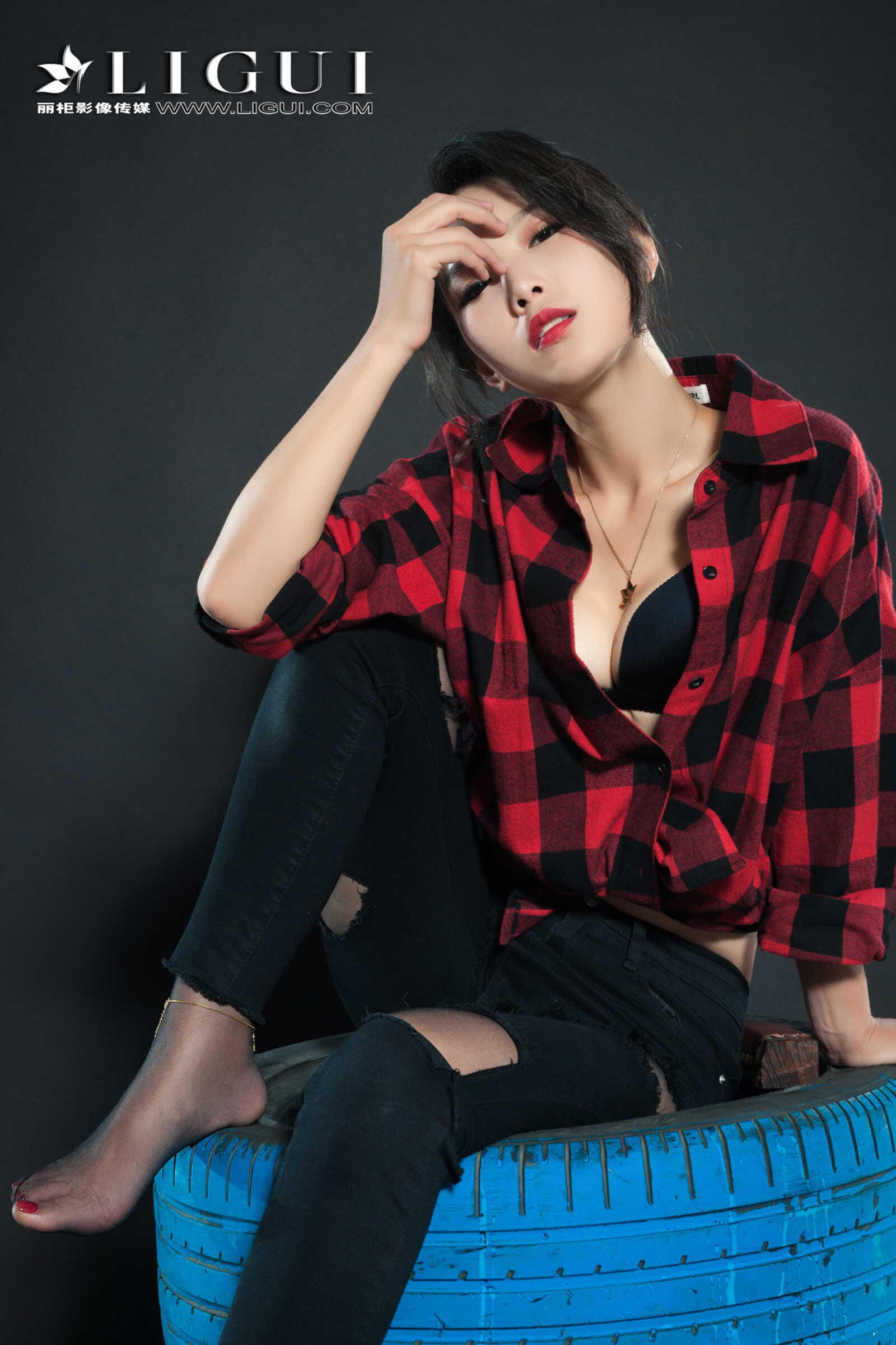 赵维拉《牛仔黑丝女郎》 [丽柜Ligui] 网络丽人 写第11张