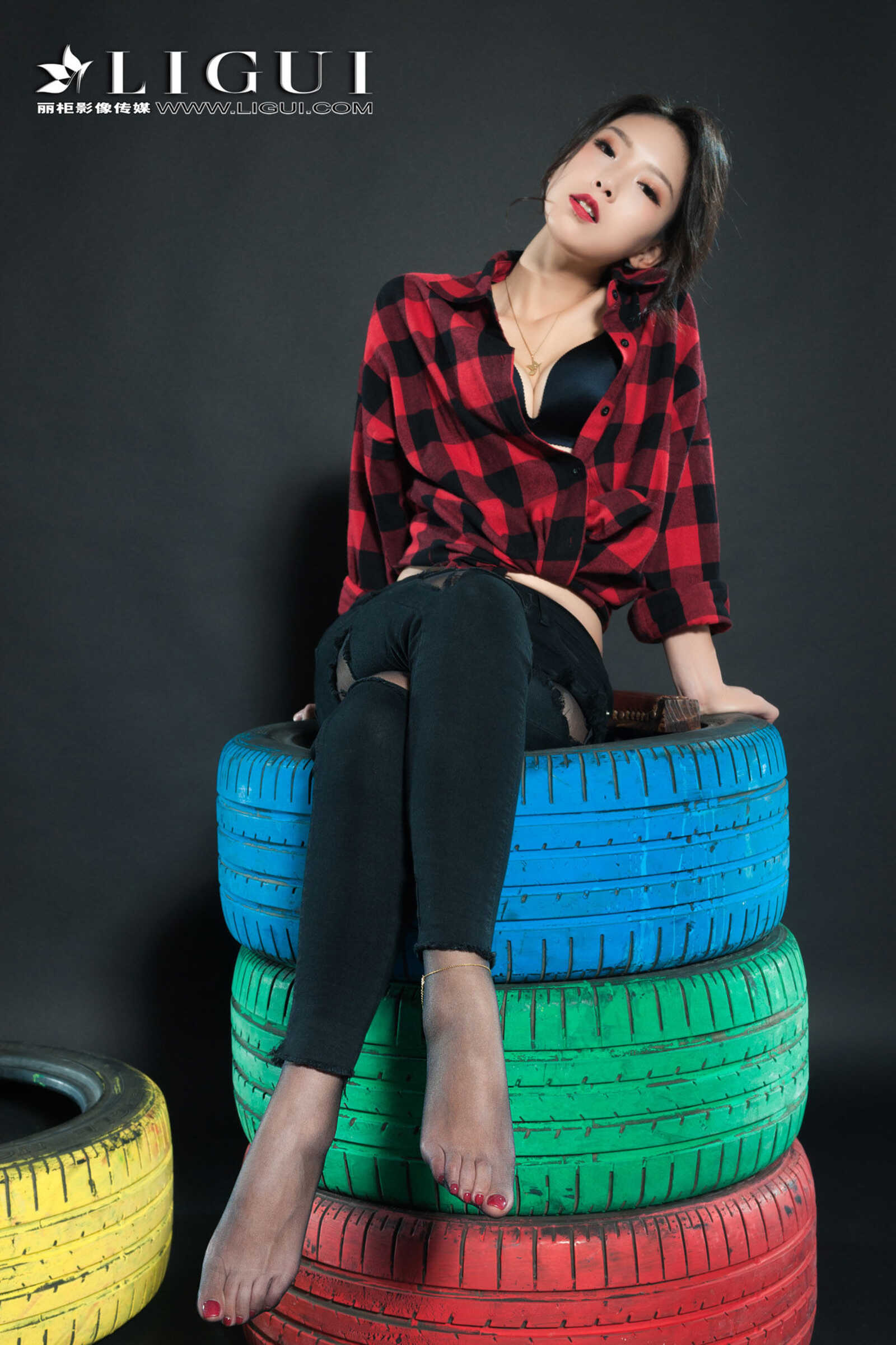 赵维拉《牛仔黑丝女郎》 [丽柜Ligui] 网络丽人 写第11张