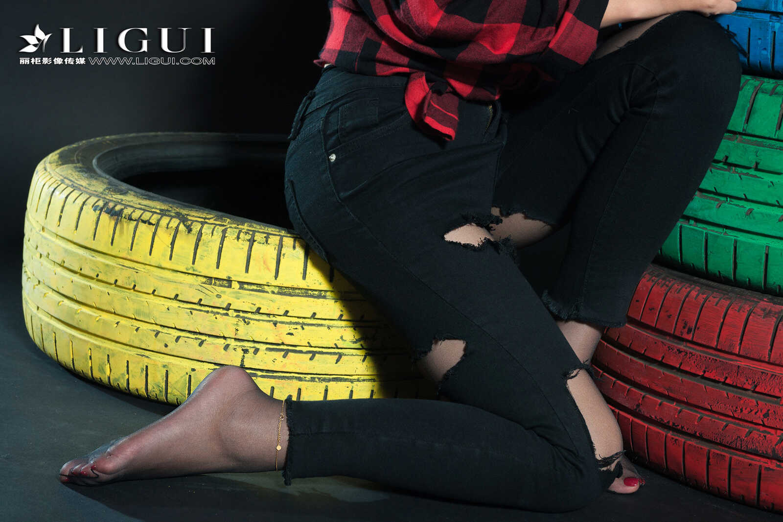 赵维拉《牛仔黑丝女郎》 [丽柜Ligui] 网络丽人 写第6张