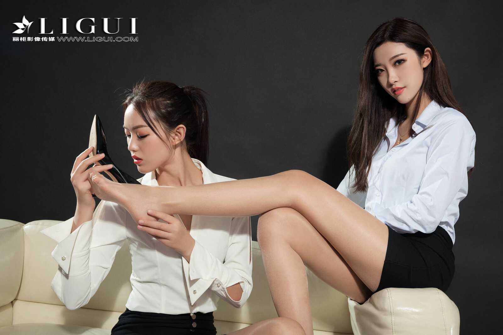 腿模敏儿&amp;amp;筱筱《丝足爱恋》 [丽柜Ligui] 网络丽第12张