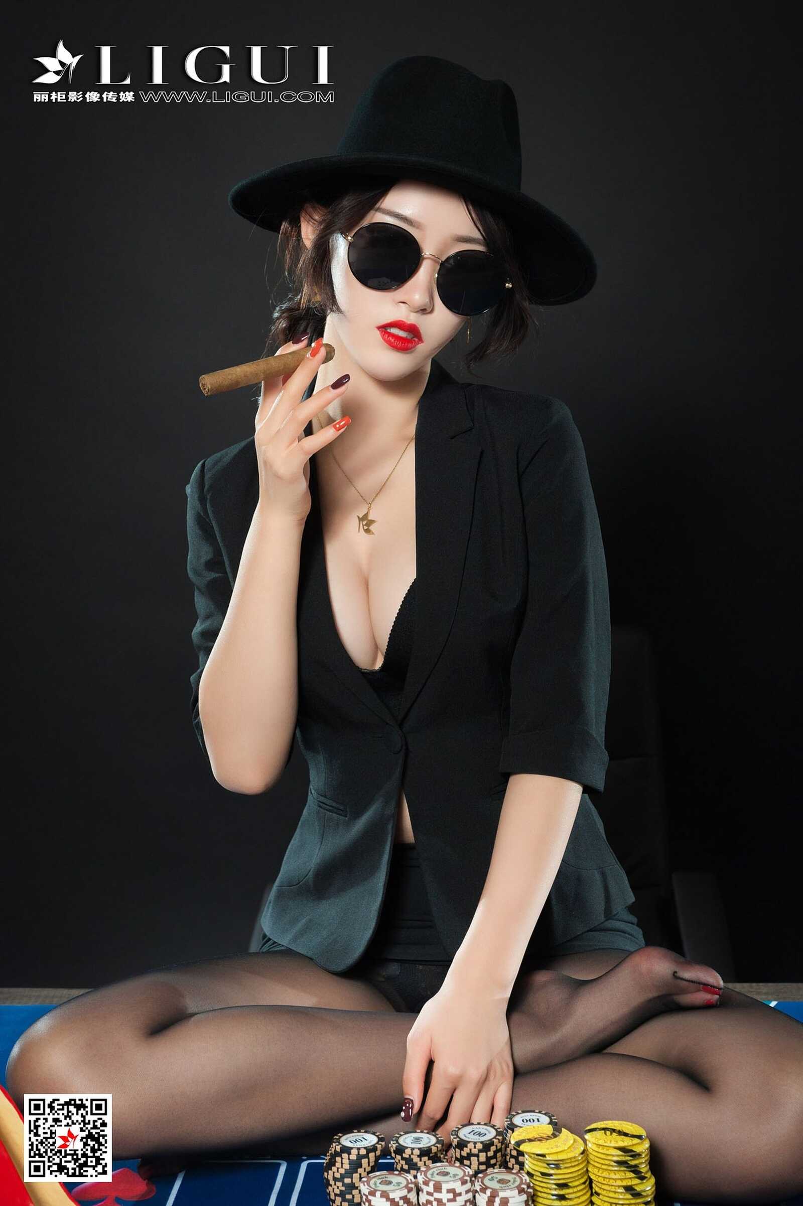 腿模筱筱《赌场黑丝女王》 [丽柜Ligui] 写真集第6张