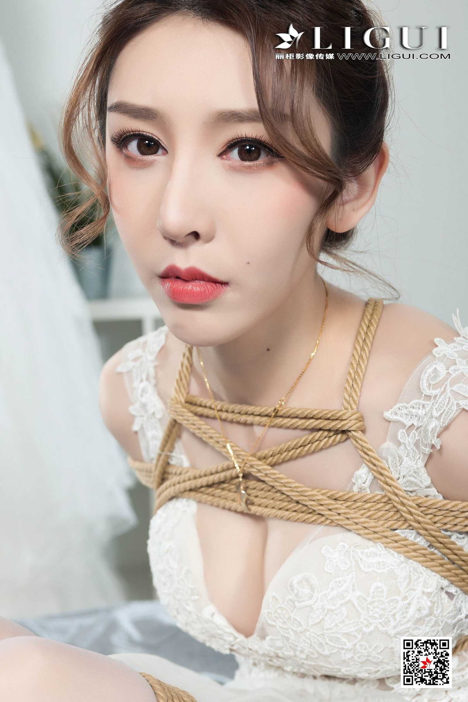 腿模兔子《婚纱白丝捆绑绳艺》 [丽柜美束Ligui第14张