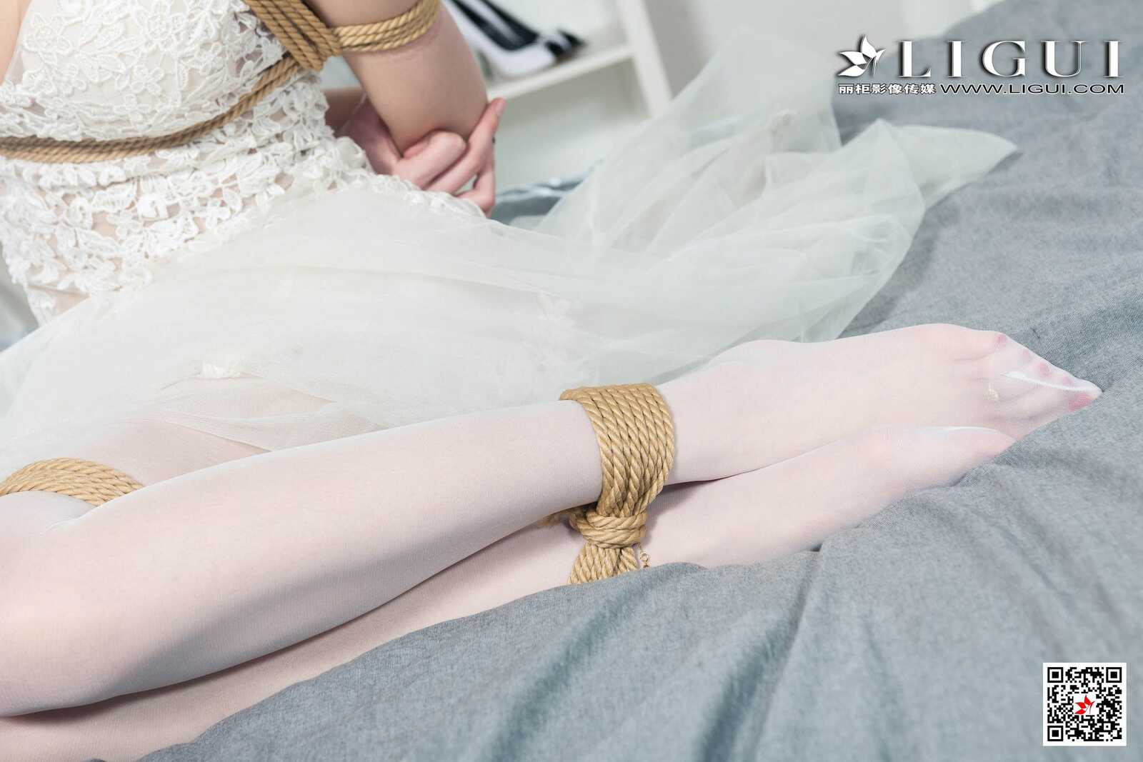 腿模兔子《婚纱白丝捆绑绳艺》 [丽柜美束Ligui第4张
