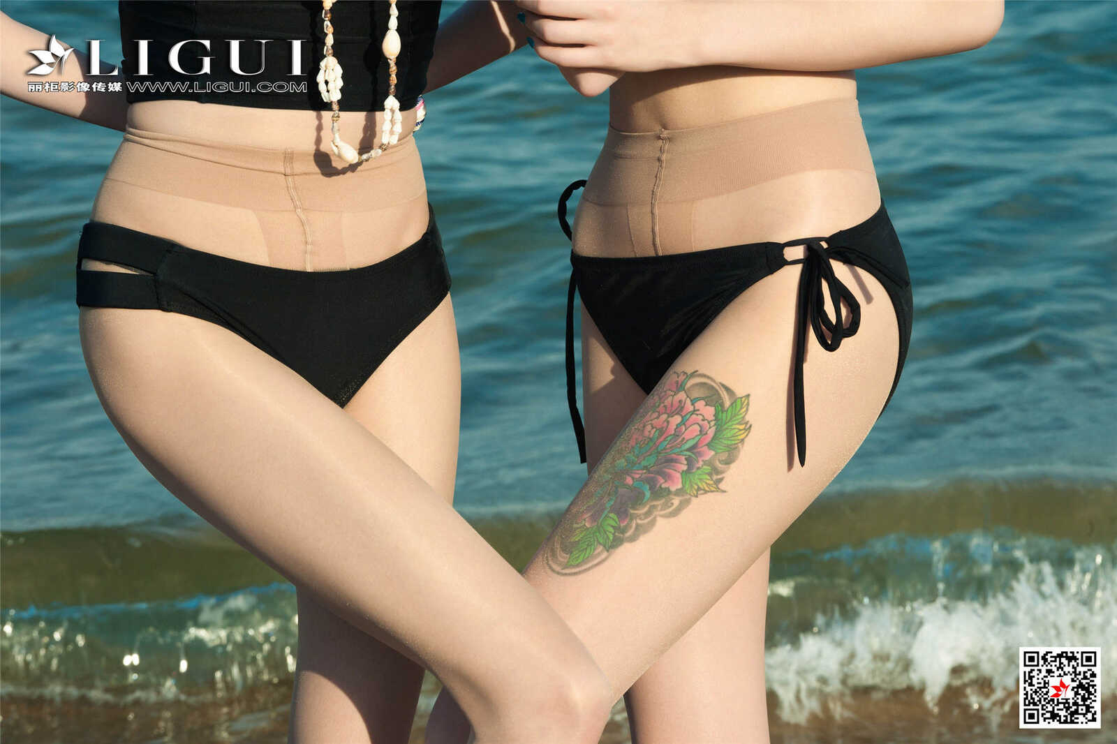 兔子&amp;amp;甜甜《海边姐妹花丝袜秀》 [丽柜Ligui]第3张
