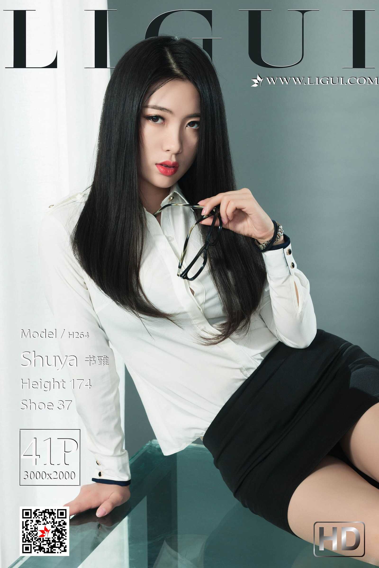 书雅《OL眼镜娘肉丝袜美腿》 [丽柜LIGUI] 网络丽人第14张