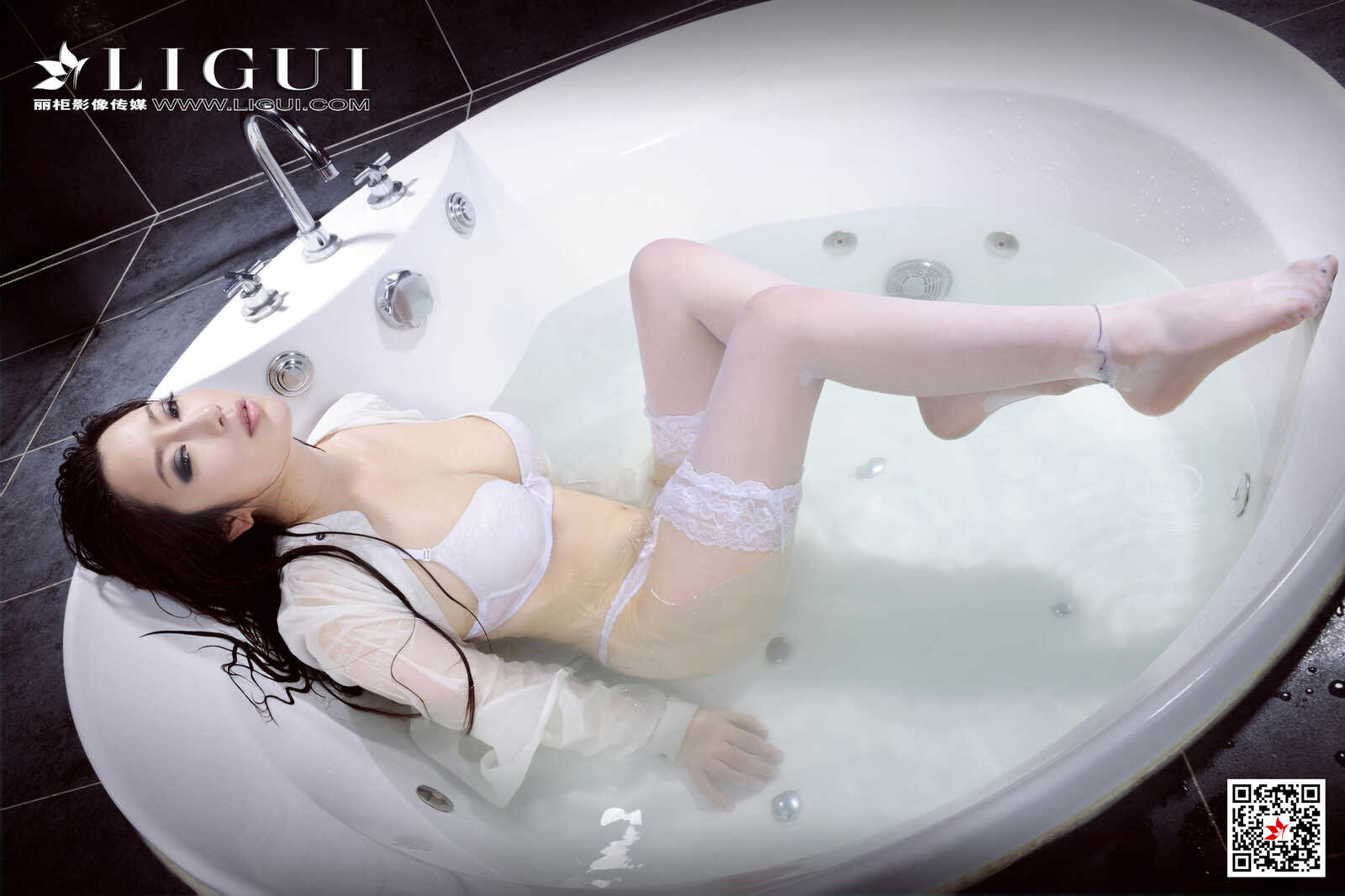 袁晓《浴缸白丝湿身女郎》 [丽柜Ligui] 写真集第5张