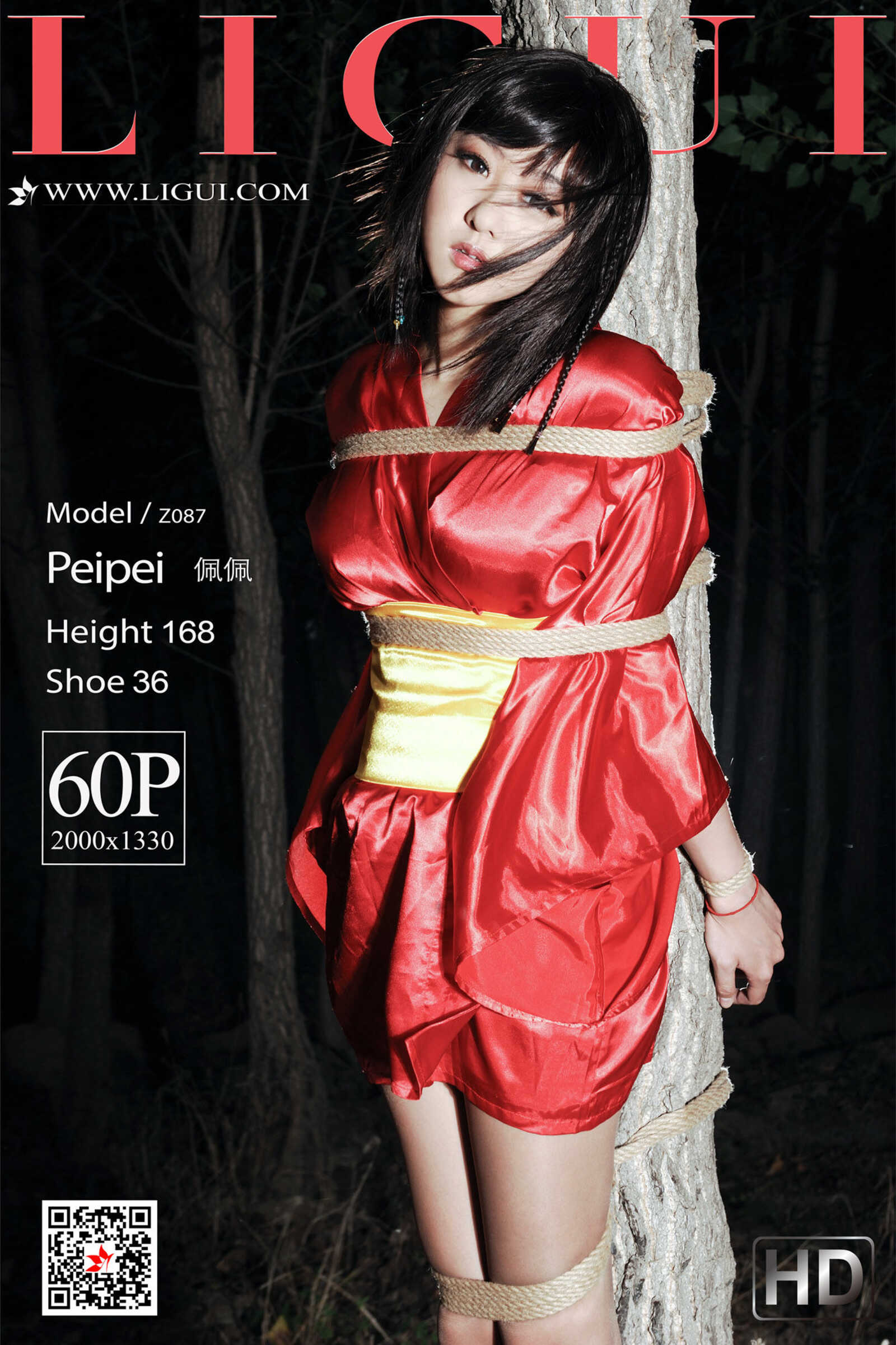 模特佩佩《黑夜美束》 [丽柜Ligui] 精品图集 写真第17张