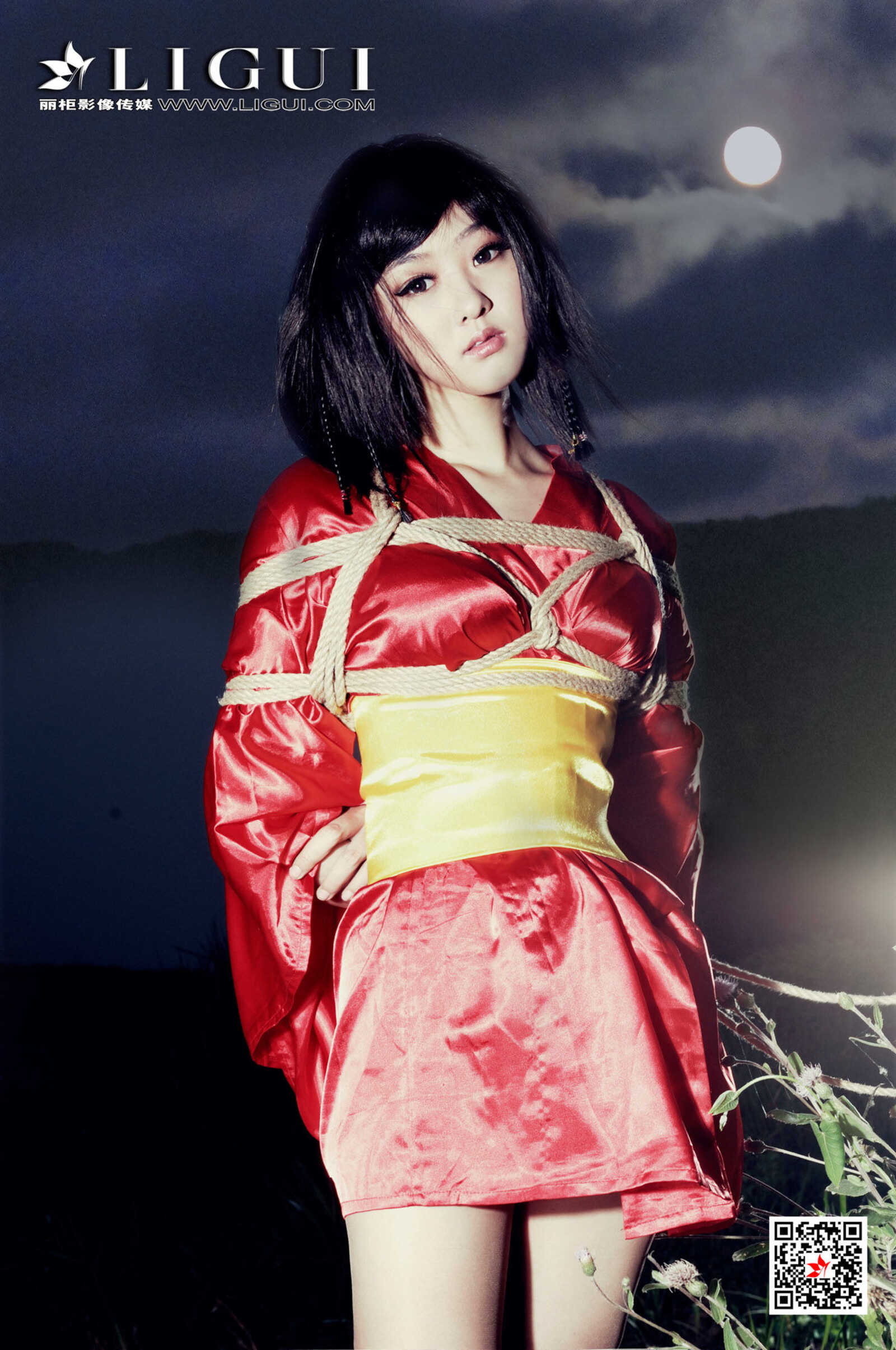 模特佩佩《黑夜美束》 [丽柜Ligui] 精品图集 写真第6张