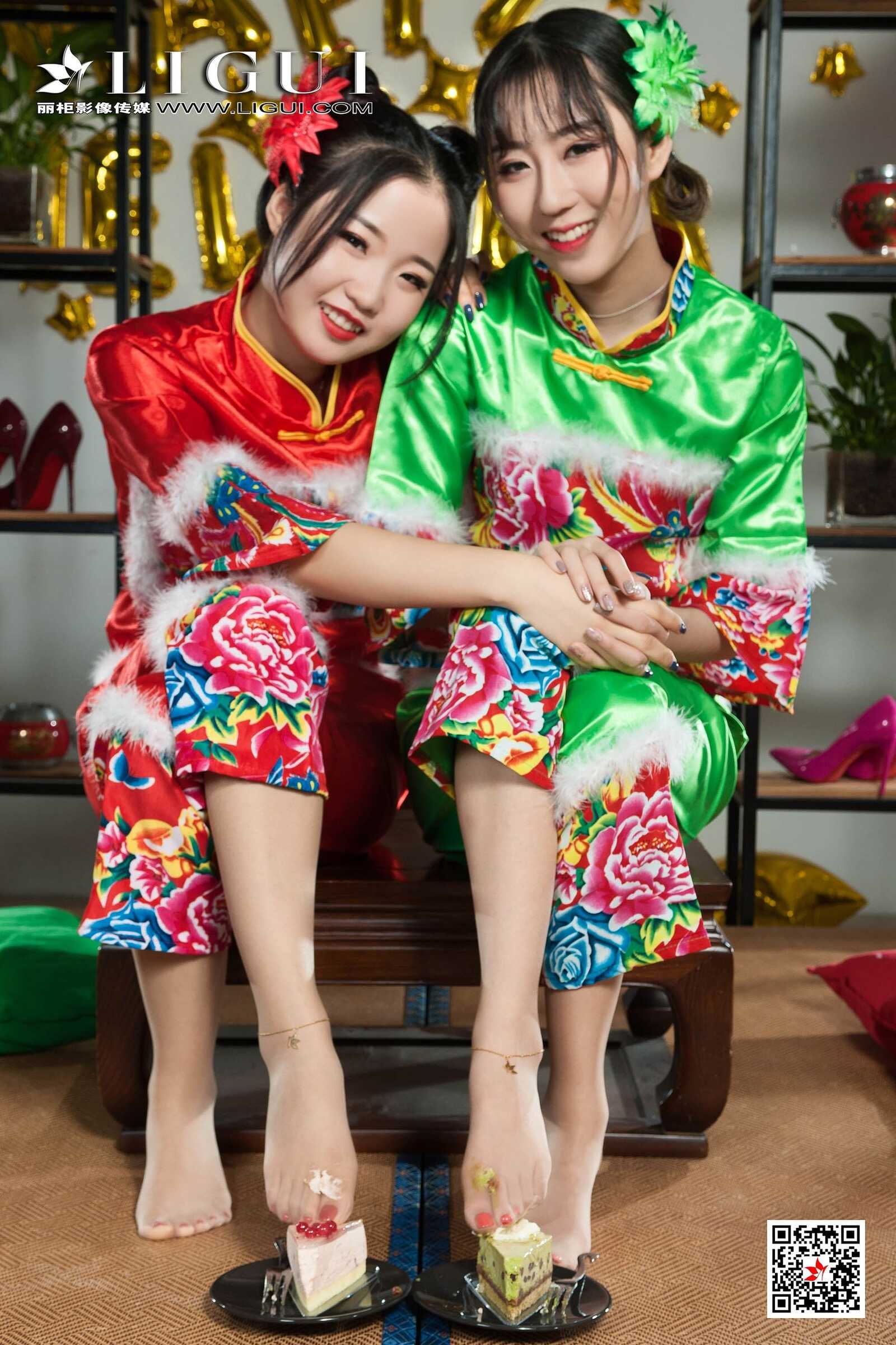 媛媛&amp;amp;鱼妹《新春丝足福利》 [丽柜Ligui] 网络丽第3张