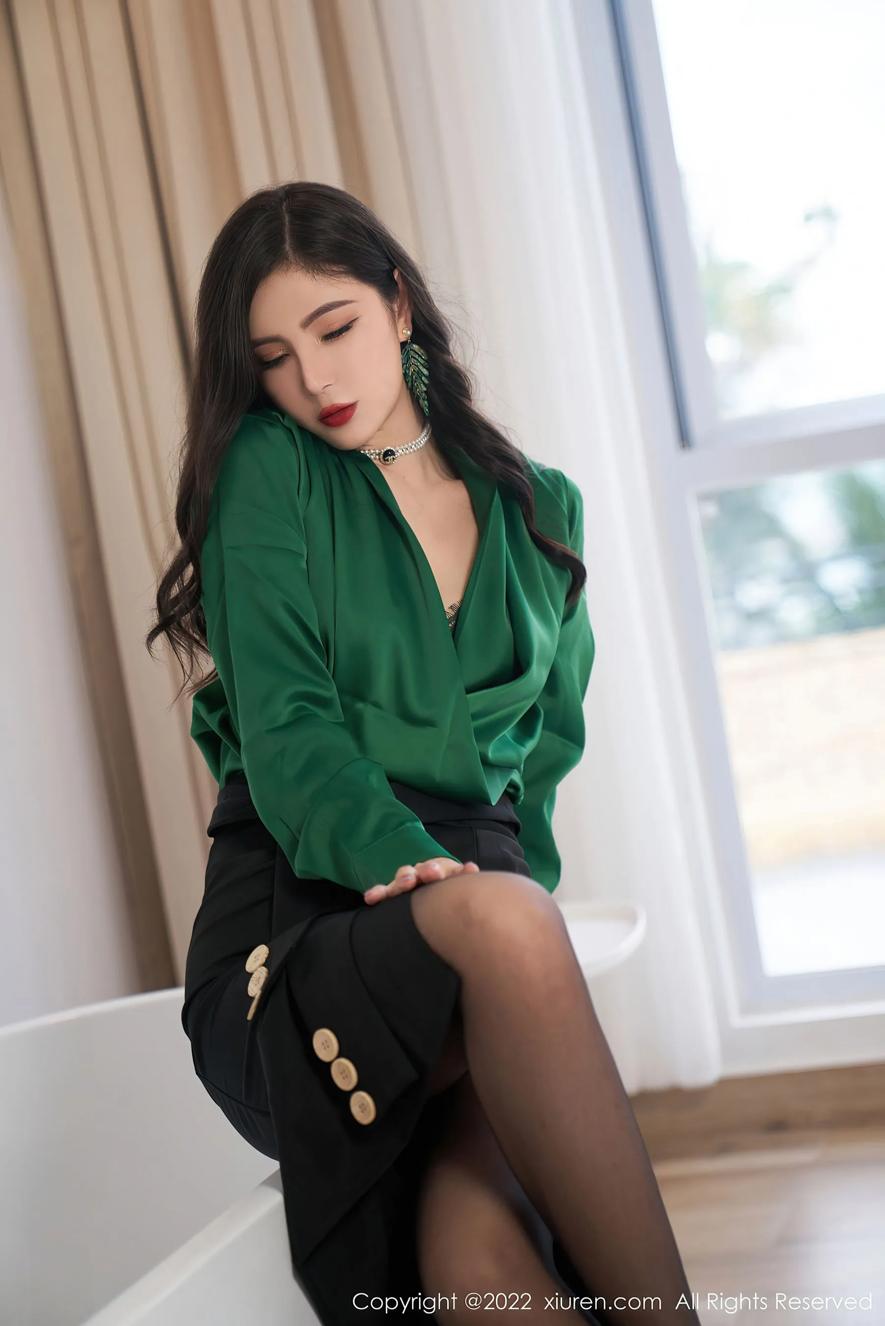  秀人网 No.5153 小蛮妖Yummy 黑丝美腿第18张