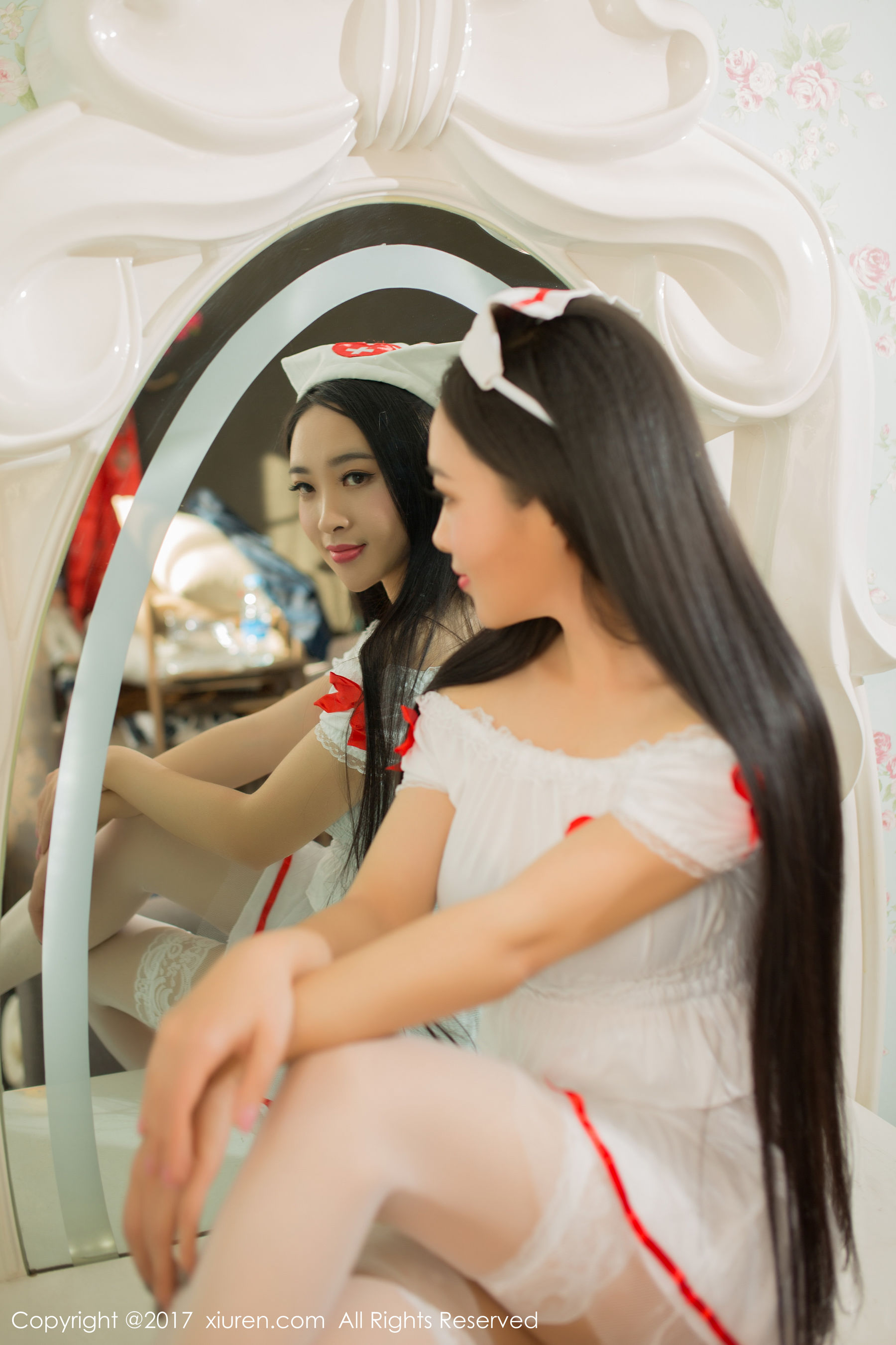 艾儿521《黑丝兔女郎+性感护士制服》 秀人 NO.877第14张